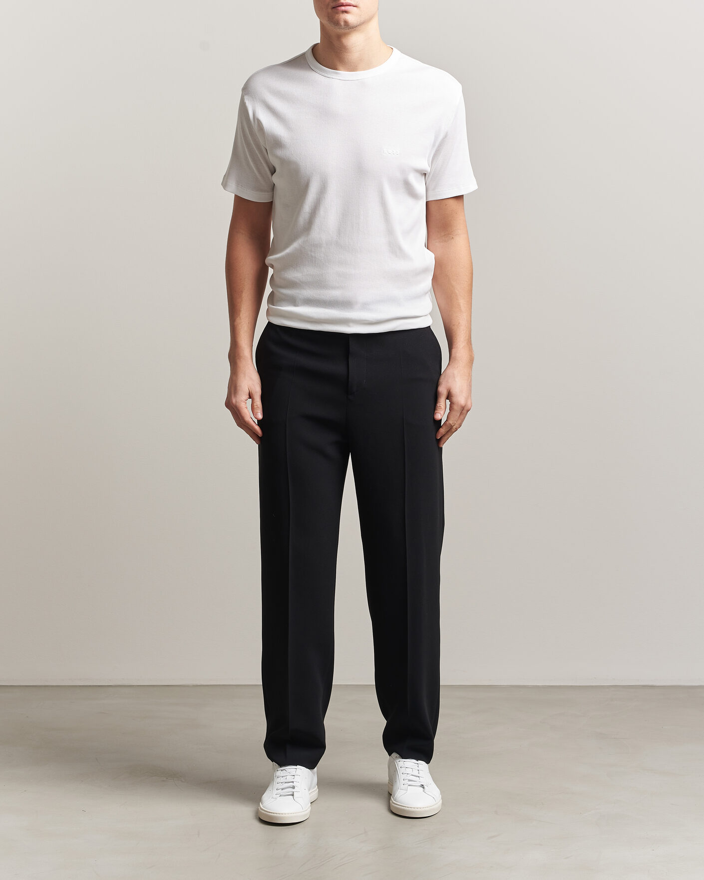 Homme | T-shirts | BOSS BLACK | 2-Pack Ribbed T-Shirt White/Black