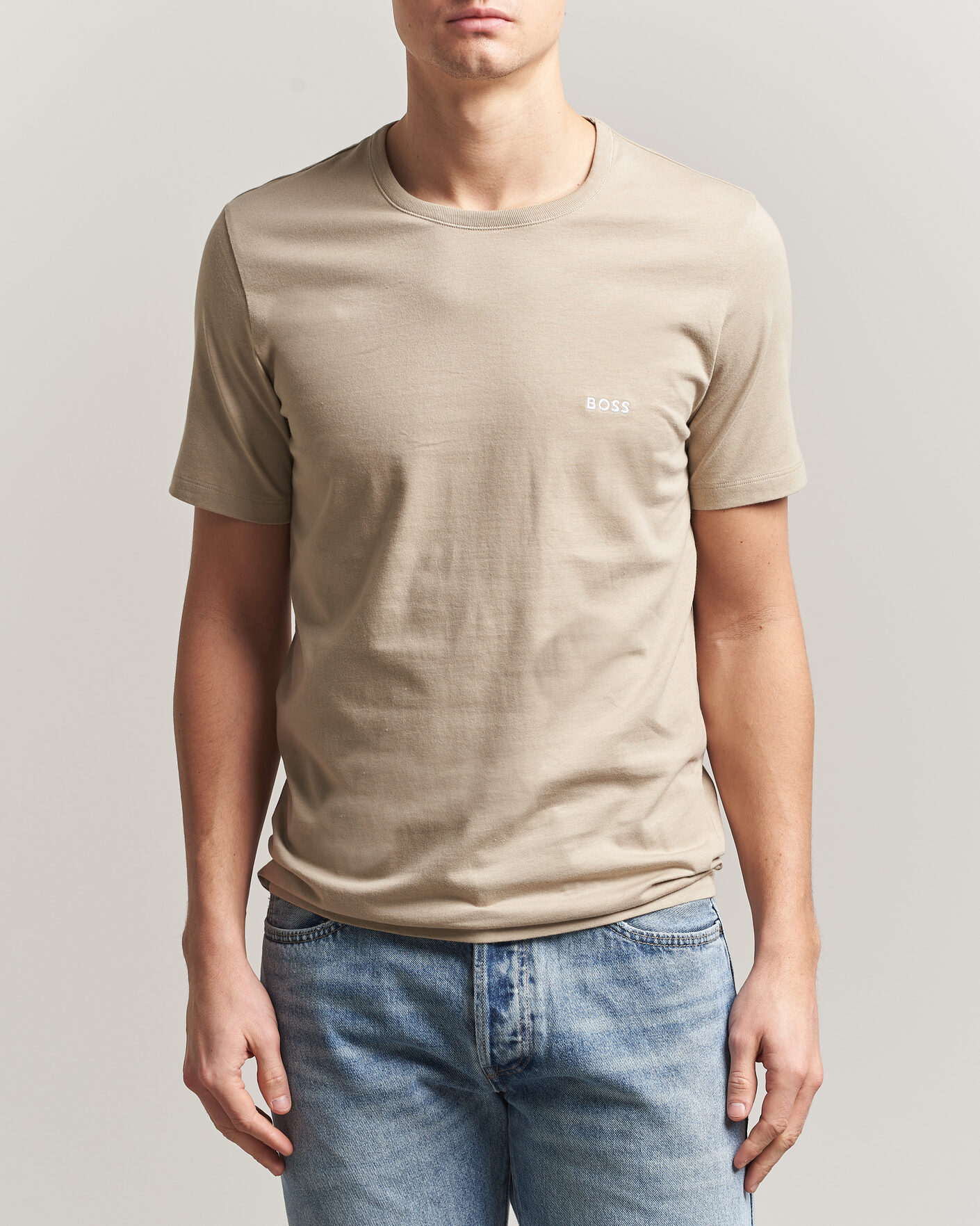 Heren | T-shirts | BOSS BLACK | 3-Pack Crew Neck T-Shirt White/Blue/Beige