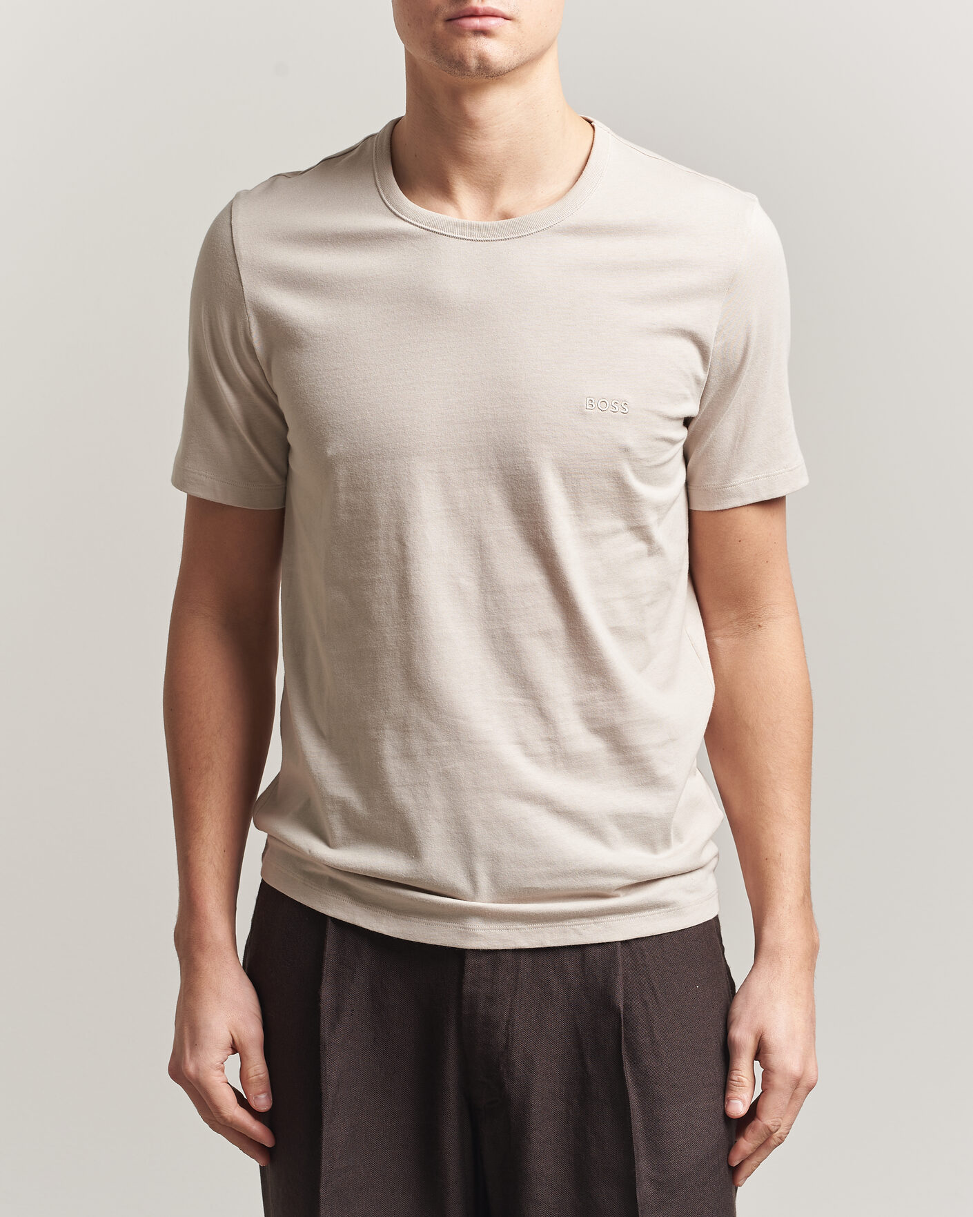 Heren | T-shirts | BOSS BLACK | 3-Pack Crew Neck T-Shirt Grey/Beige/Black