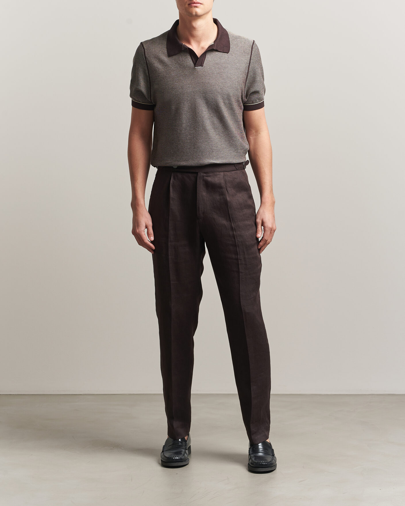 Heren | Polo's | BOSS BLACK | Narciso Knitted Polo Dark Brown