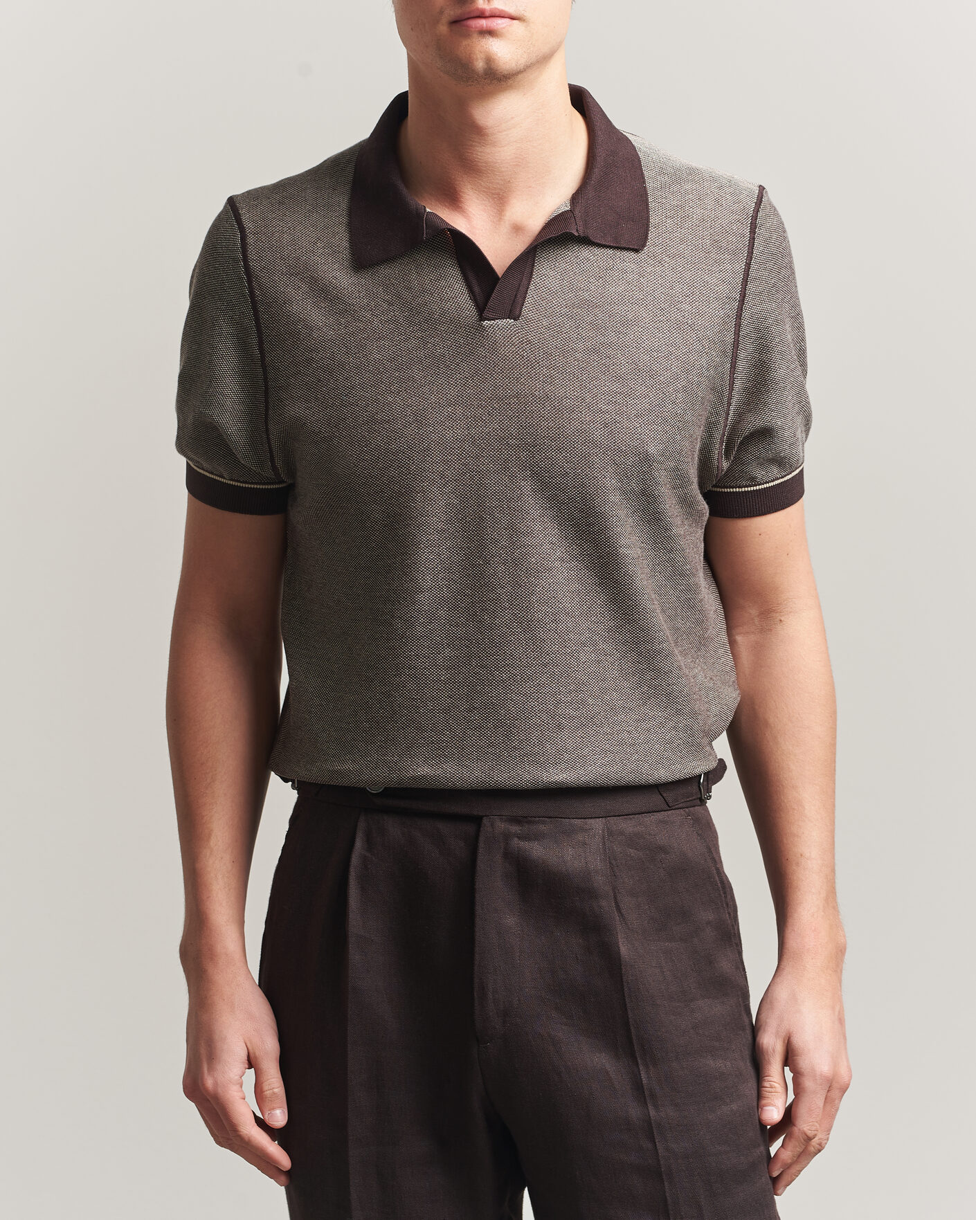 Heren | Polo's | BOSS BLACK | Narciso Knitted Polo Dark Brown