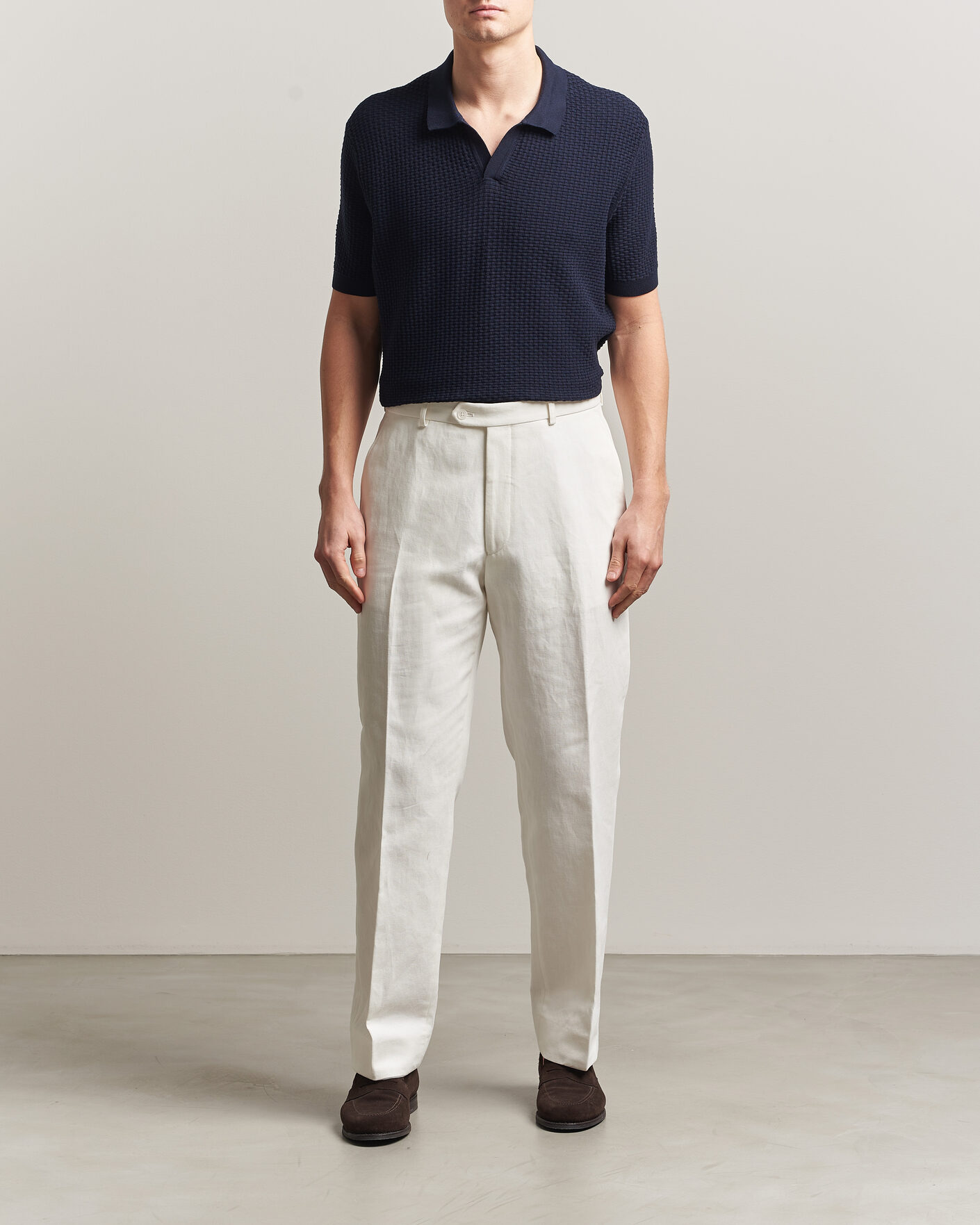 Heren | Polo's | BOSS BLACK | Natalo Structured Knitted Polo Dark Blue