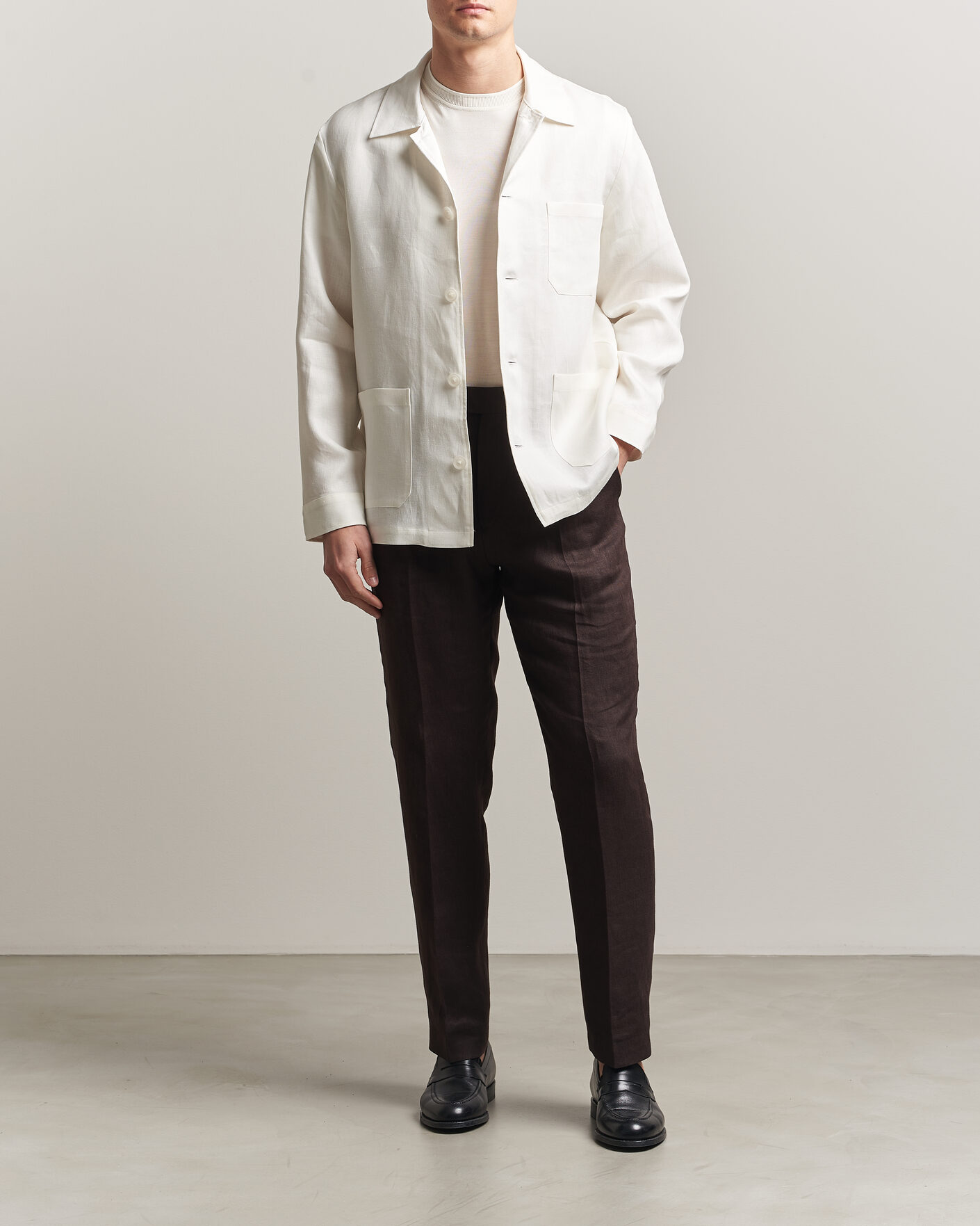 Heren | Overhemden | BOSS BLACK | Cai Linen Overshirt White
