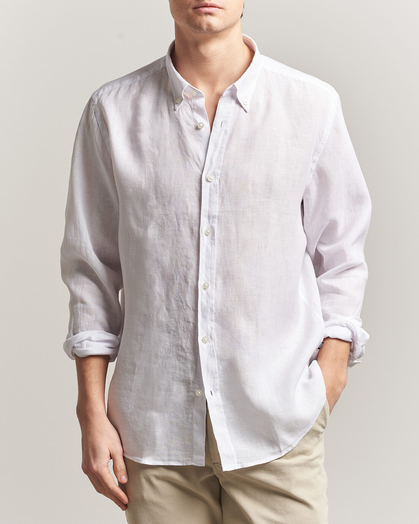 Heren | Overhemden | BOSS BLACK | Liam Linen Shirt White