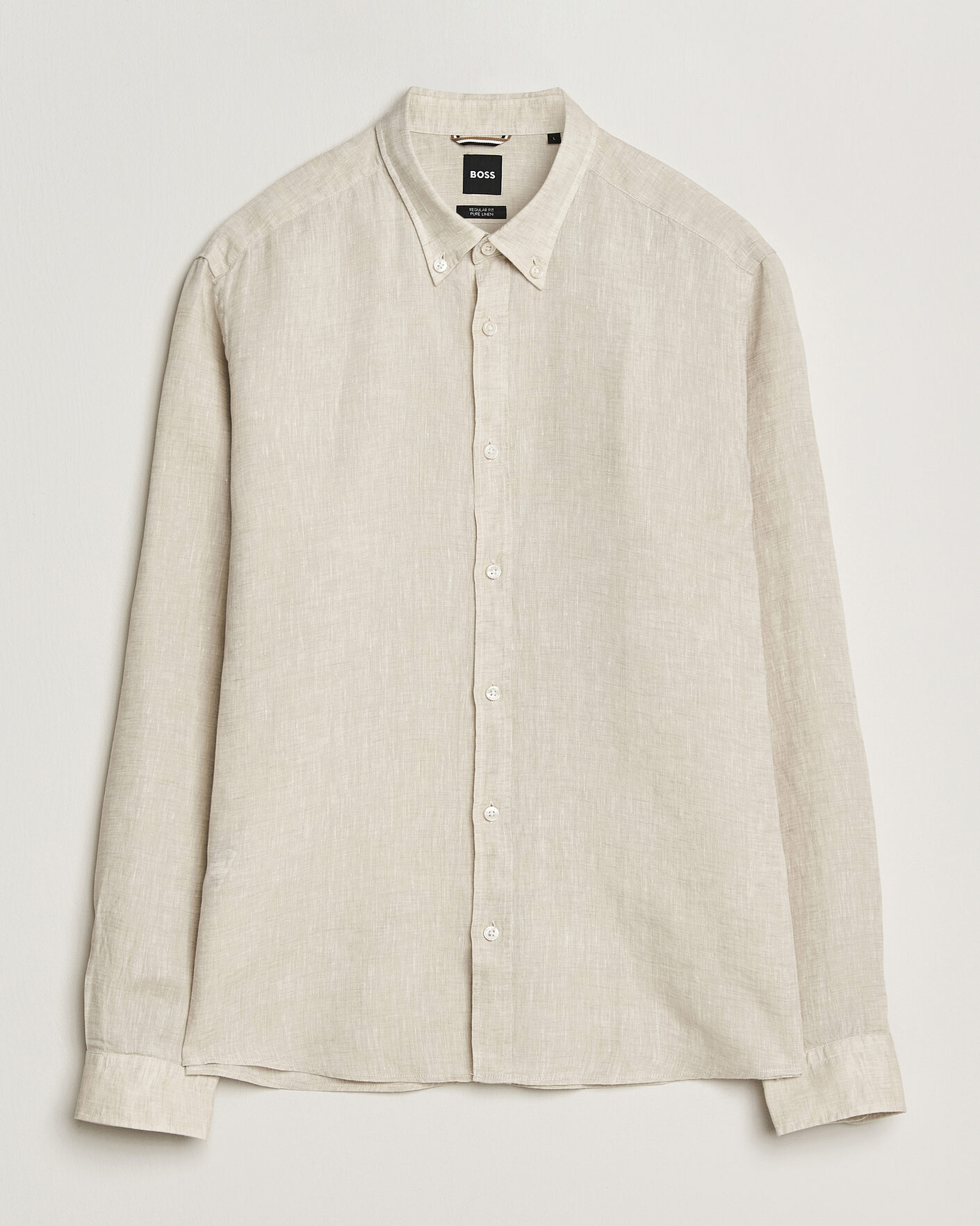 Homme | Chemises | BOSS BLACK | Liam Linen Shirt Open Beige
