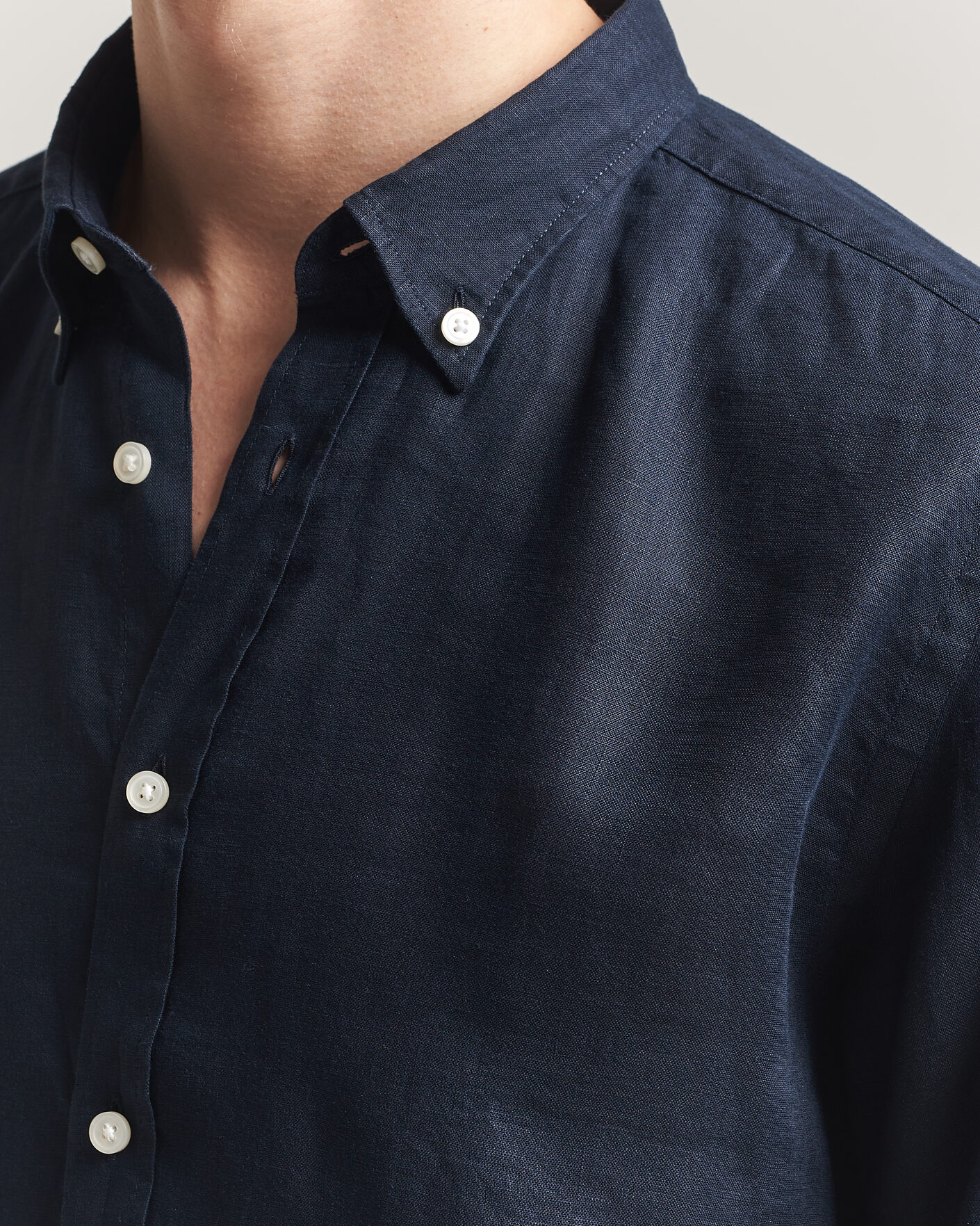 Homme | Chemises | BOSS BLACK | Liam Linen Shirt Dark Blue