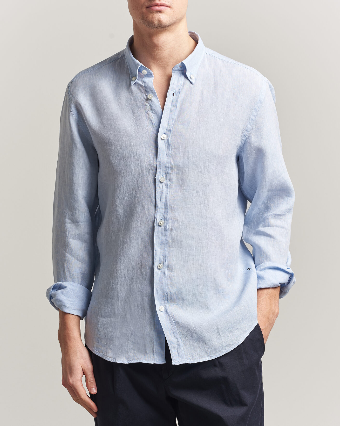 Homme | Chemises | BOSS BLACK | Liam Linen Shirt Light Blue