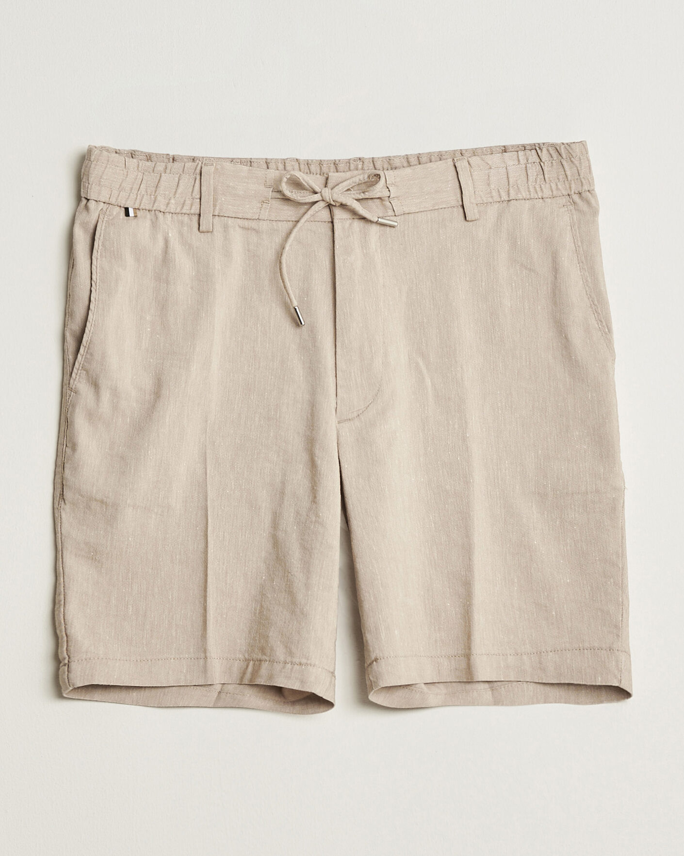 Heren | Korte broek | BOSS BLACK | Kane Linen Drawstring Shorts Open Beige