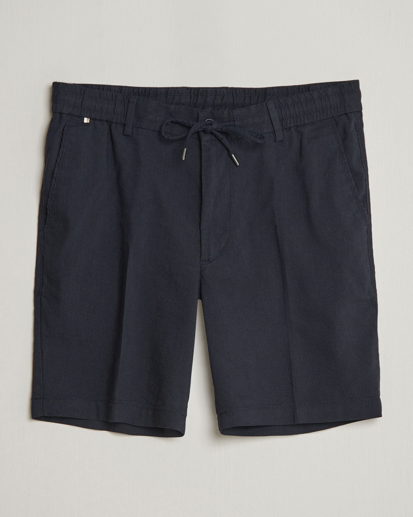 Heren | Korte broek | BOSS BLACK | Kane Linen Drawstring Shorts Dark Blue