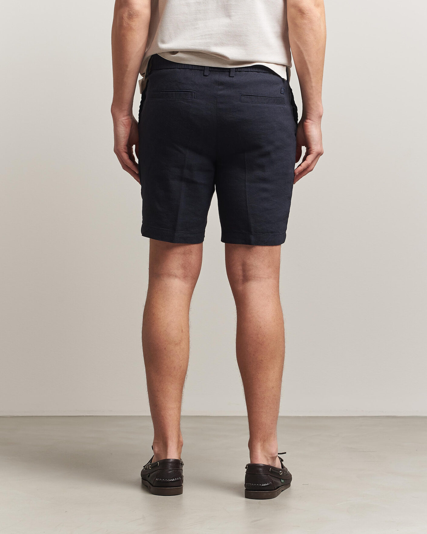 Heren | Korte broek | BOSS BLACK | Kane Linen Drawstring Shorts Dark Blue