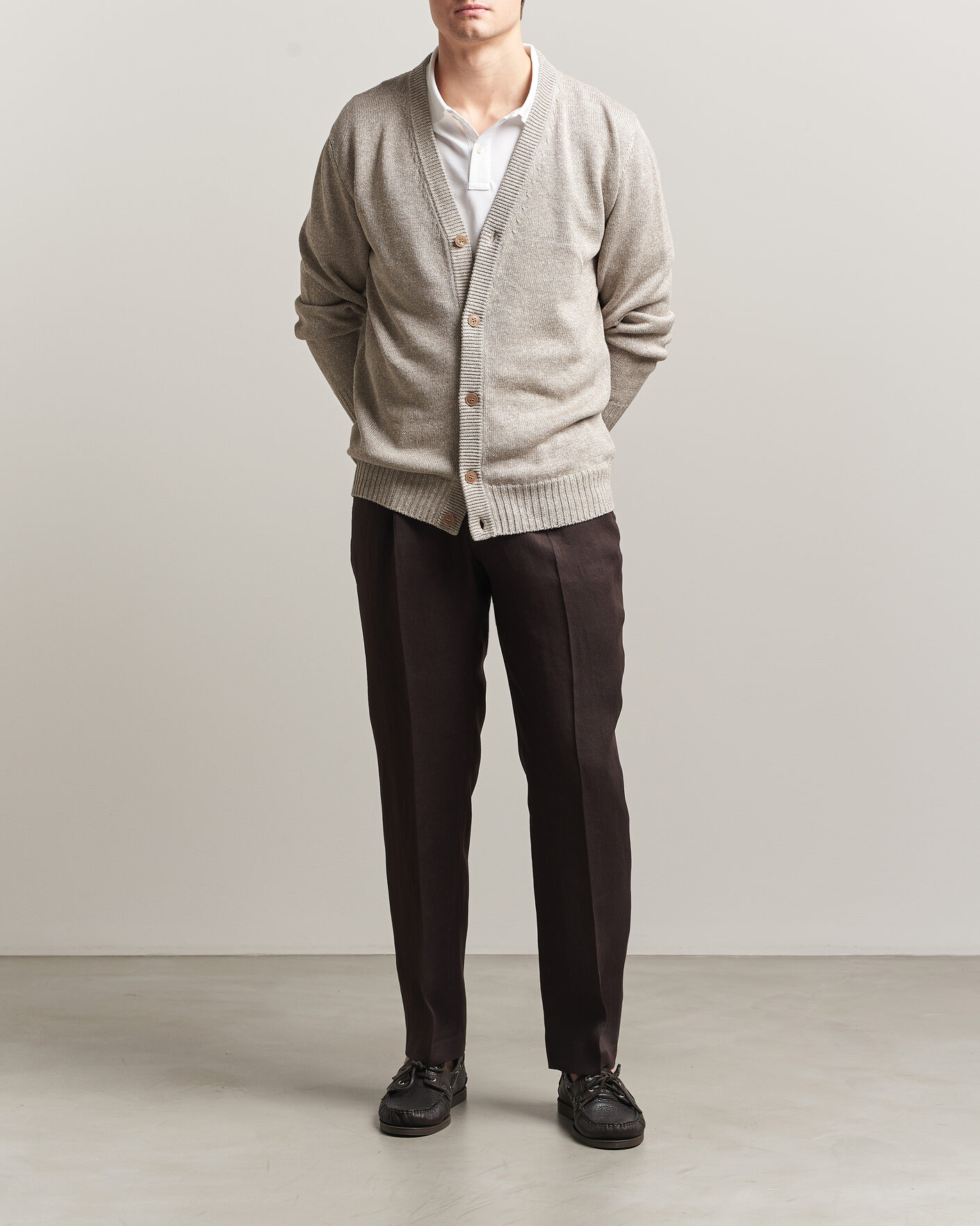 Heren | Broeken | BOSS BLACK | Perino Linen Suit Trousers Dark Brown