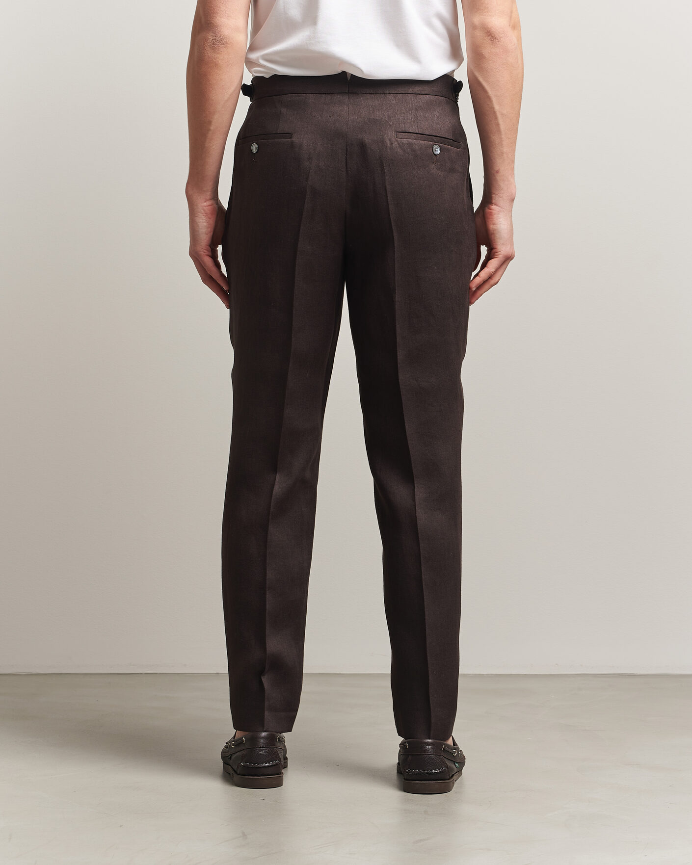 Heren | Broeken | BOSS BLACK | Perino Linen Suit Trousers Dark Brown
