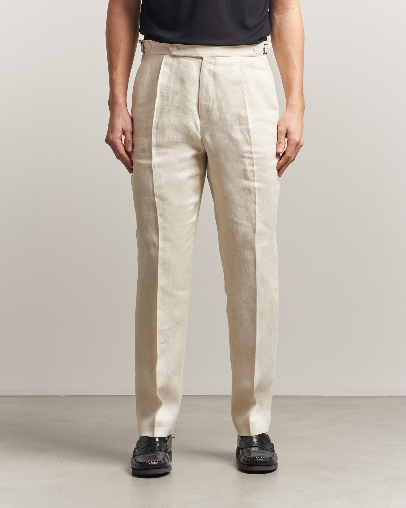 Homme | Pantalons | BOSS BLACK | Perino Linen Suit Trousers Open Beige