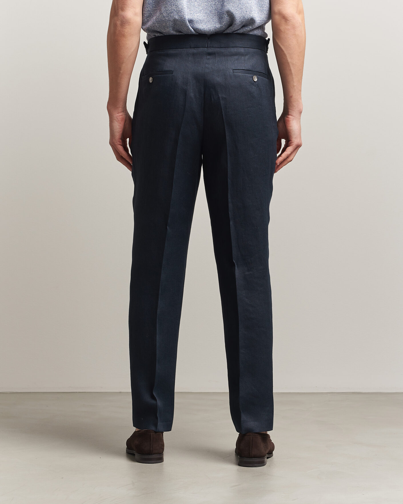 Homme | Pantalons | BOSS BLACK | Perino Linen Suit Trousers Dark Blue