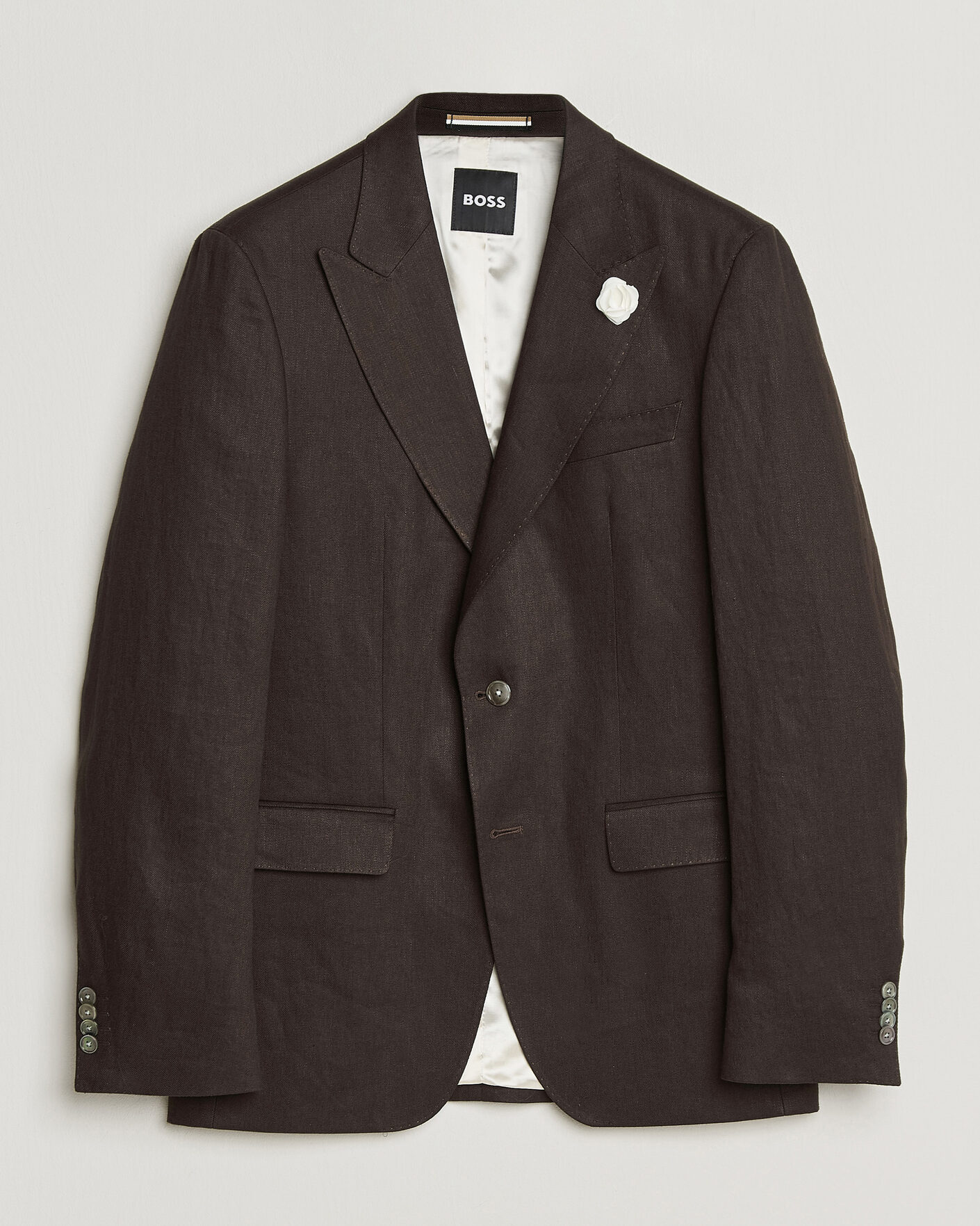 Homme | Blazers | BOSS BLACK | Hutson Linen Suit Blazer Dark Brown
