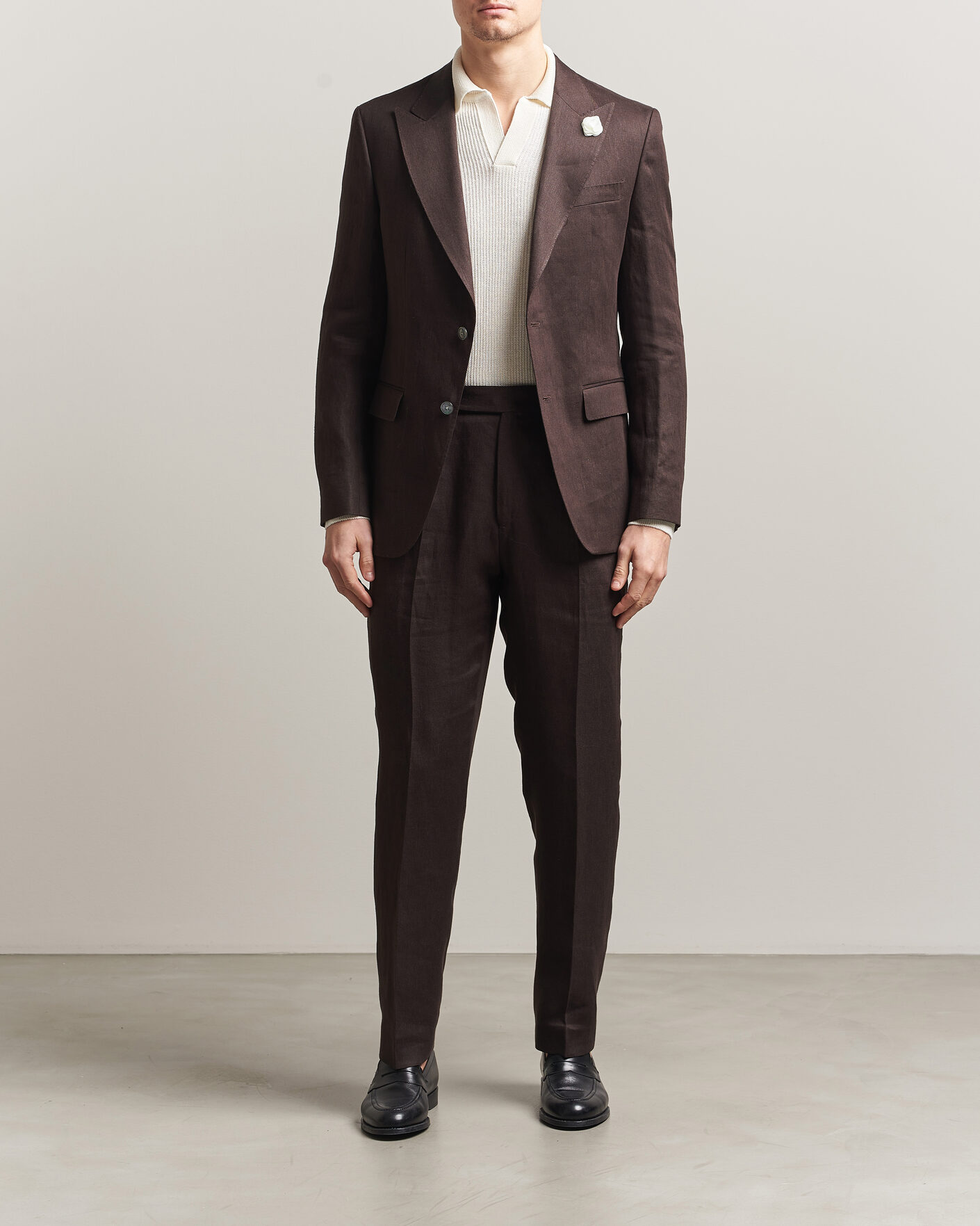 Homme | Blazers | BOSS BLACK | Hutson Linen Suit Blazer Dark Brown