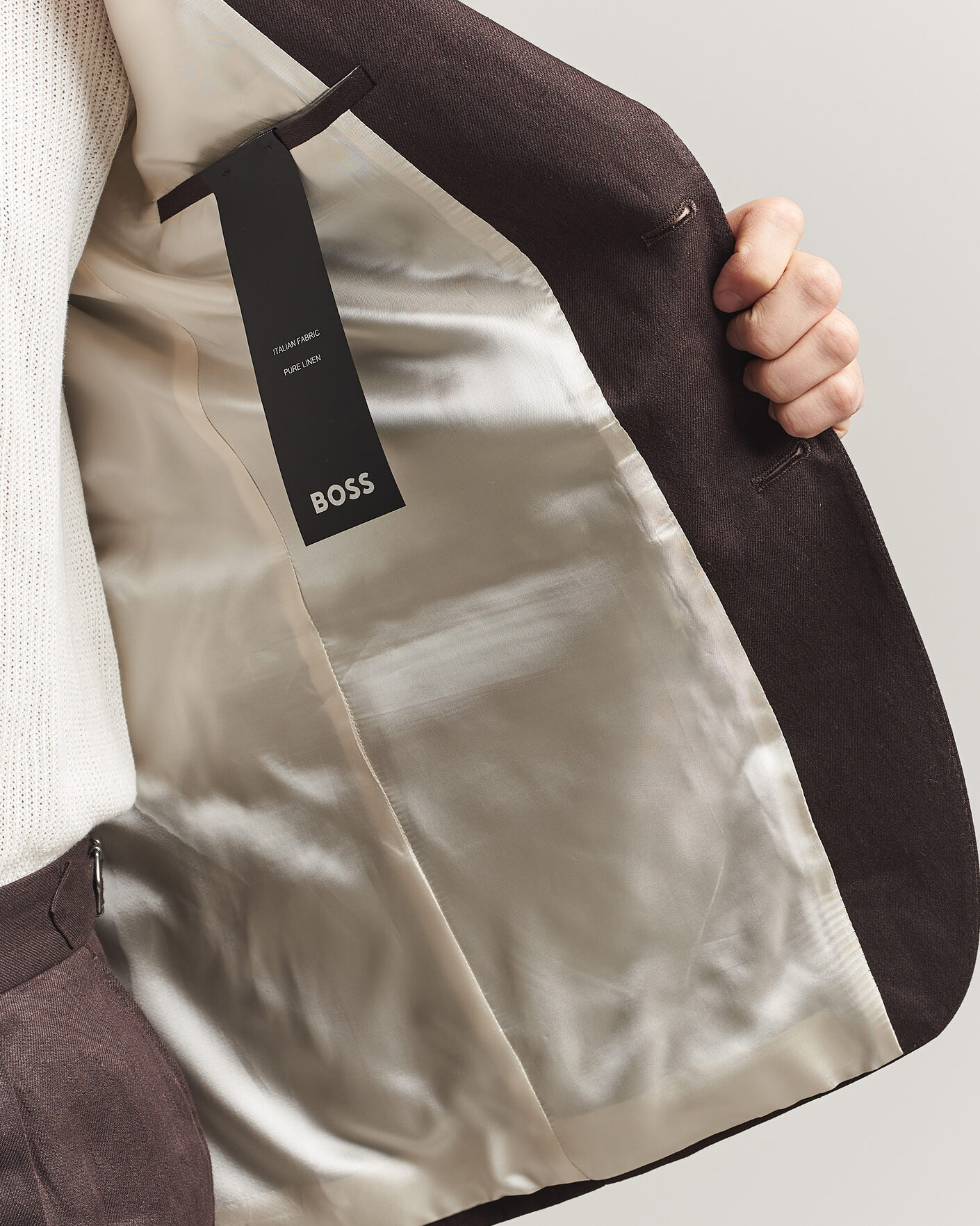 Homme | Blazers | BOSS BLACK | Hutson Linen Suit Blazer Dark Brown