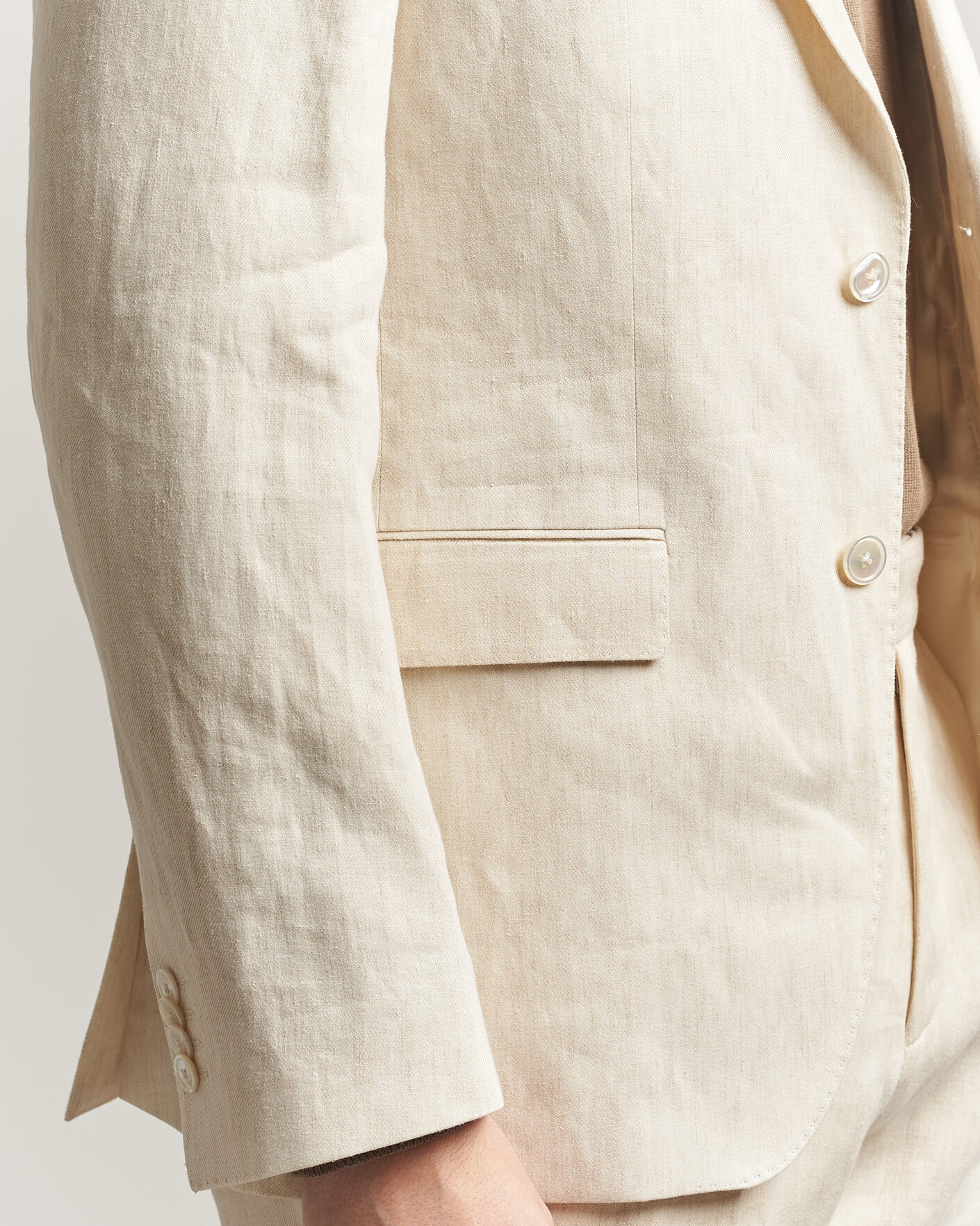 Homme | Blazers | BOSS BLACK | Hutson Linen Suit Blazer Open Beige