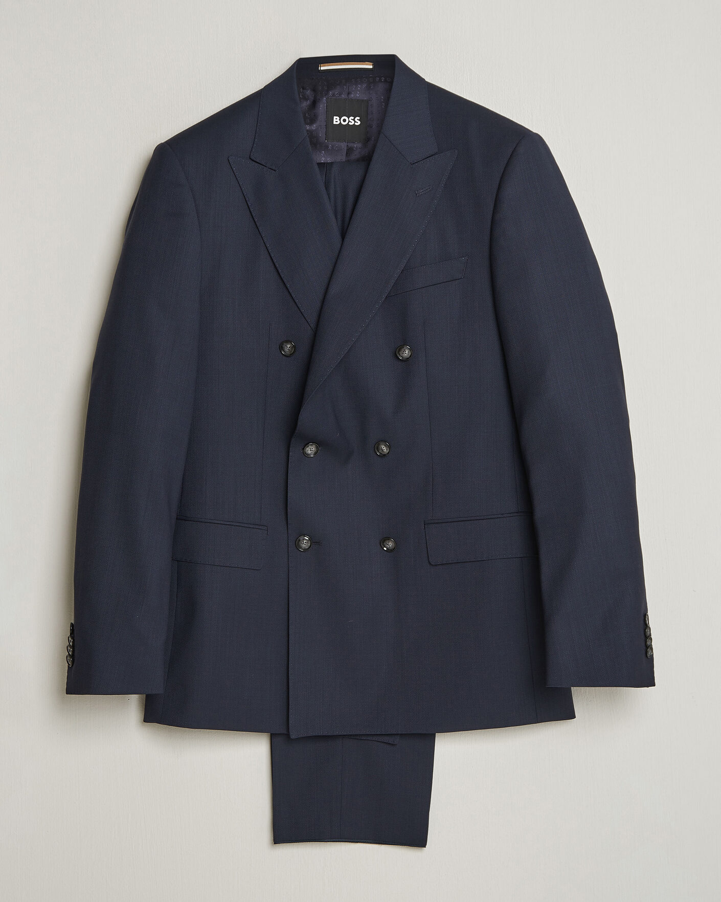 Heren | Pakken | BOSS BLACK | Huge Wool Double Breasted Suit Dark Blue