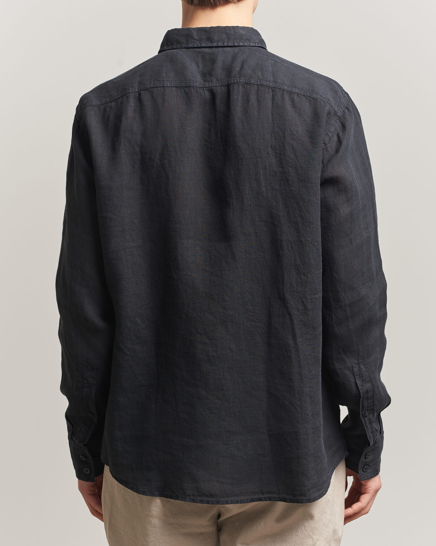 Heren | Overhemden | BOSS ORANGE | Relegant Linen Shirt Black