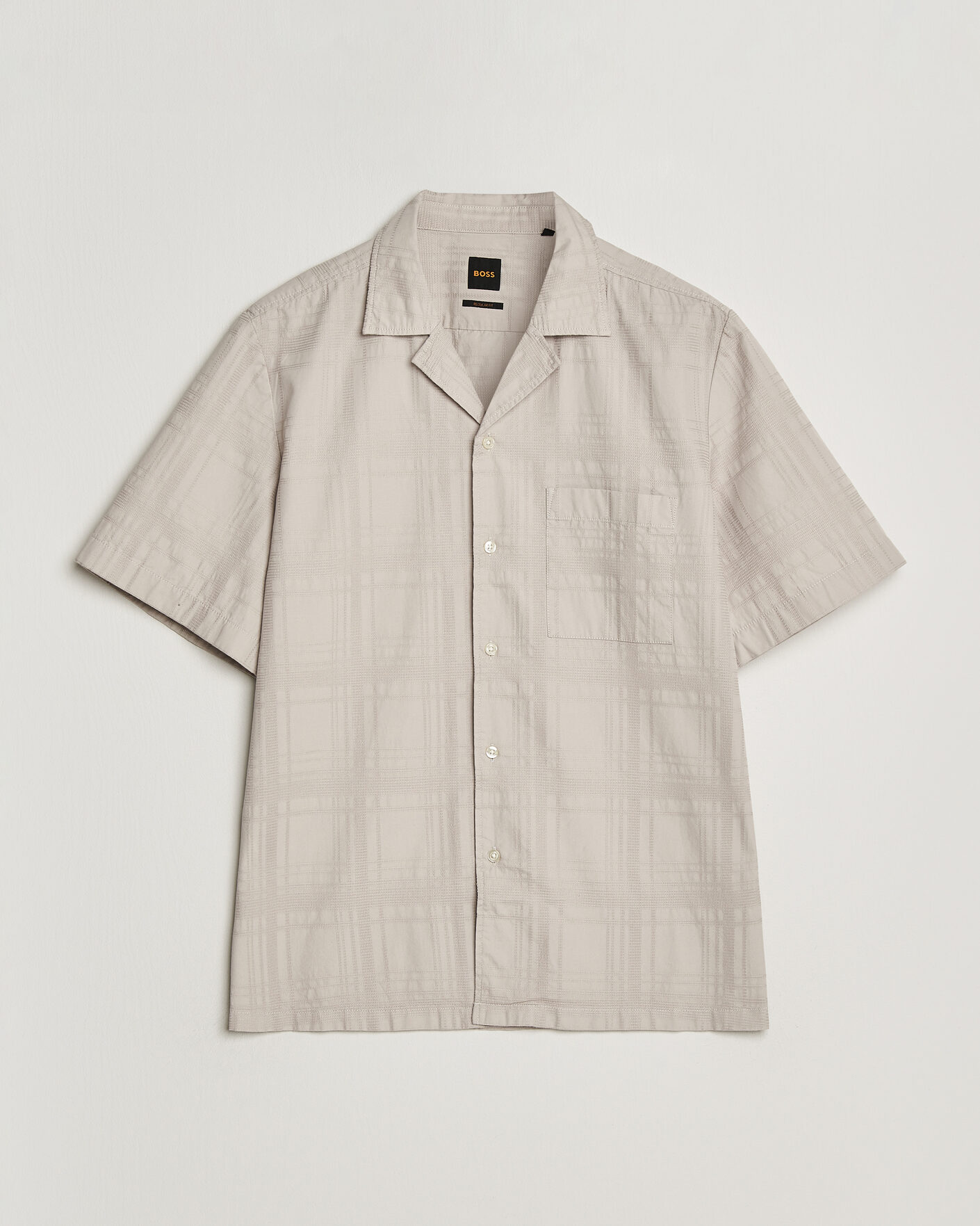 Homme | Chemises | BOSS ORANGE | Rayer Cotton Resort Shirt Beige