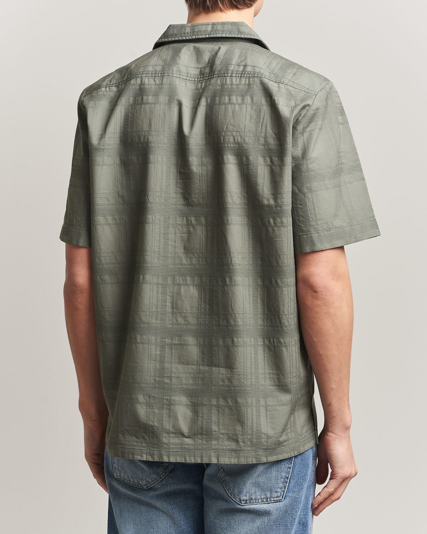 Homme | Chemises | BOSS ORANGE | Rayer Cotton Resort Shirt Open Grey