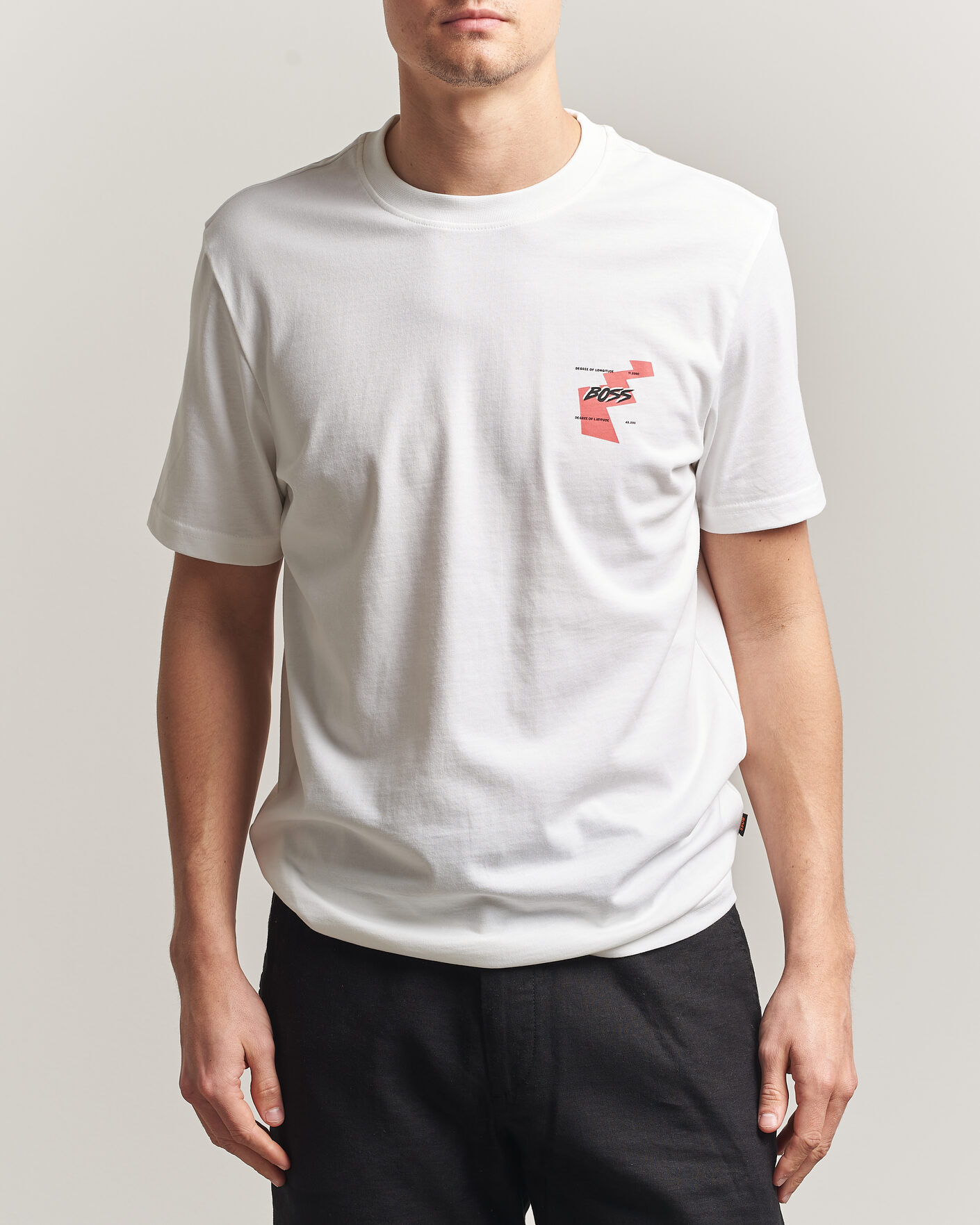 Heren | T-shirts | BOSS ORANGE | Movement Printed Crew Neck T-Shirt Natural