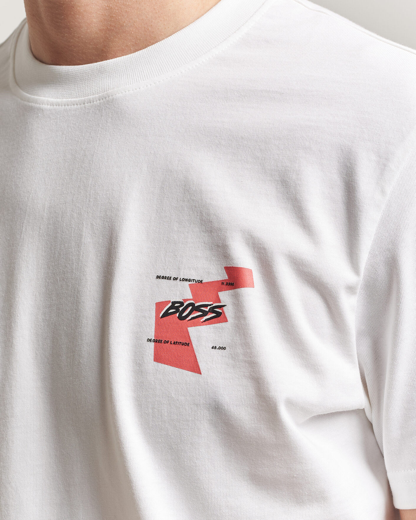 Heren | T-shirts | BOSS ORANGE | Movement Printed Crew Neck T-Shirt Natural