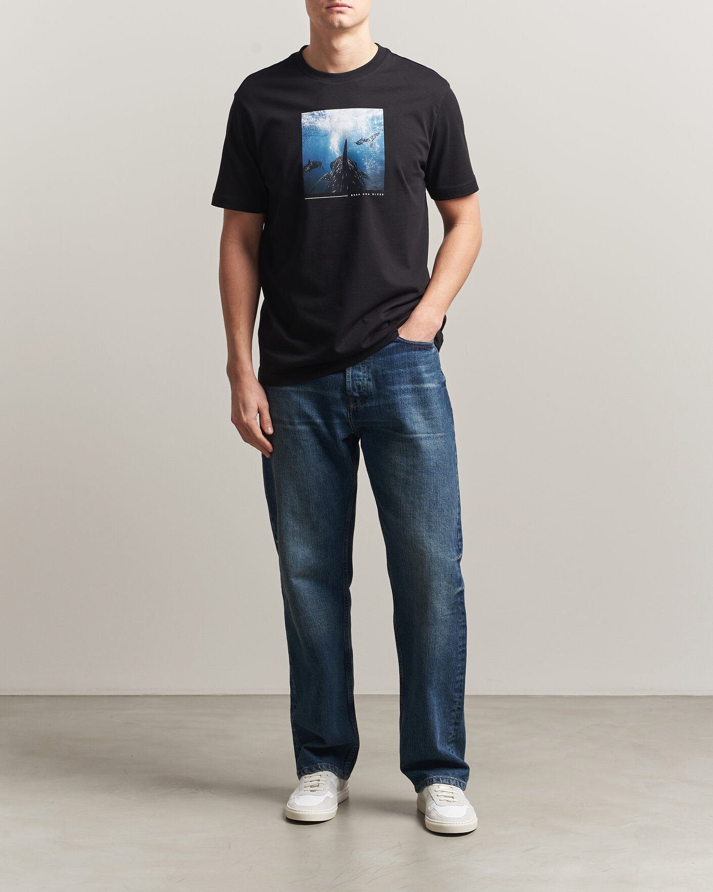 Homme | T-shirts | BOSS ORANGE | Creature Printed Crew Neck T-Shirt Black