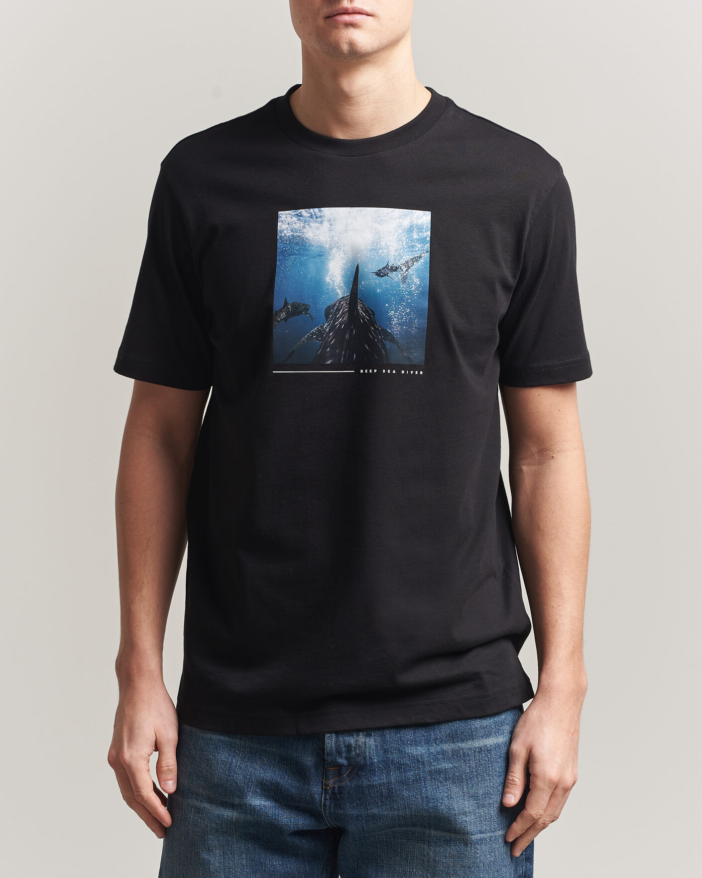 Homme | T-shirts | BOSS ORANGE | Creature Printed Crew Neck T-Shirt Black