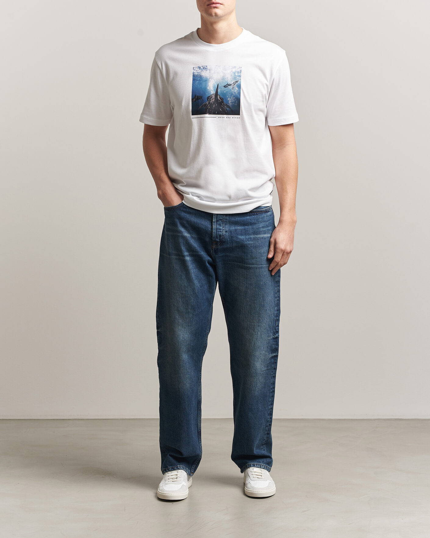 Heren | T-shirts | BOSS ORANGE | Creature Printed Crew Neck T-Shirt Natural