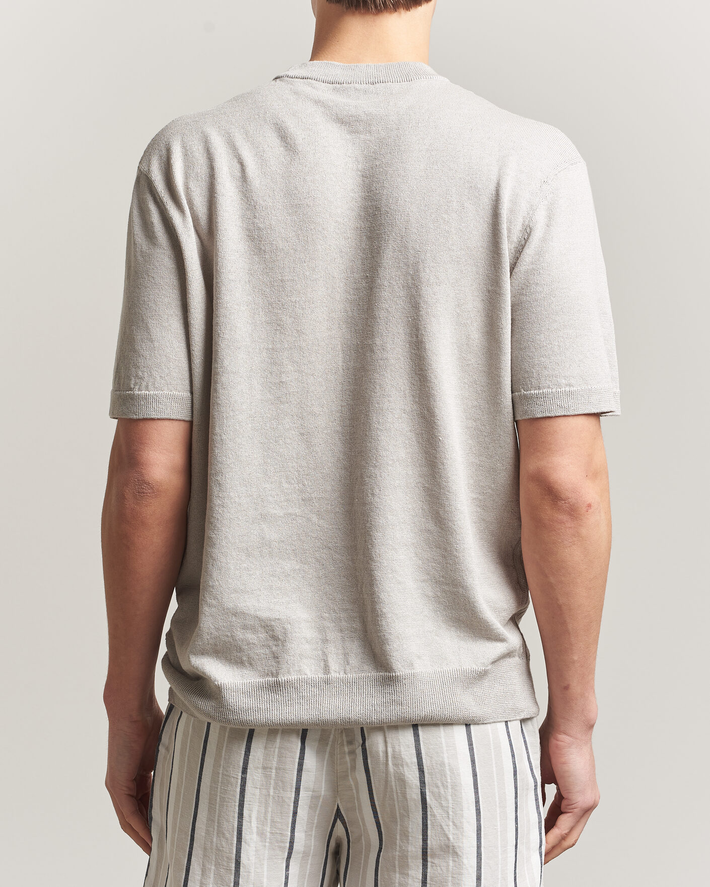 Homme | T-shirts | BOSS ORANGE | Kajordino Linen/Cotton Knitted T-Shirt Beige