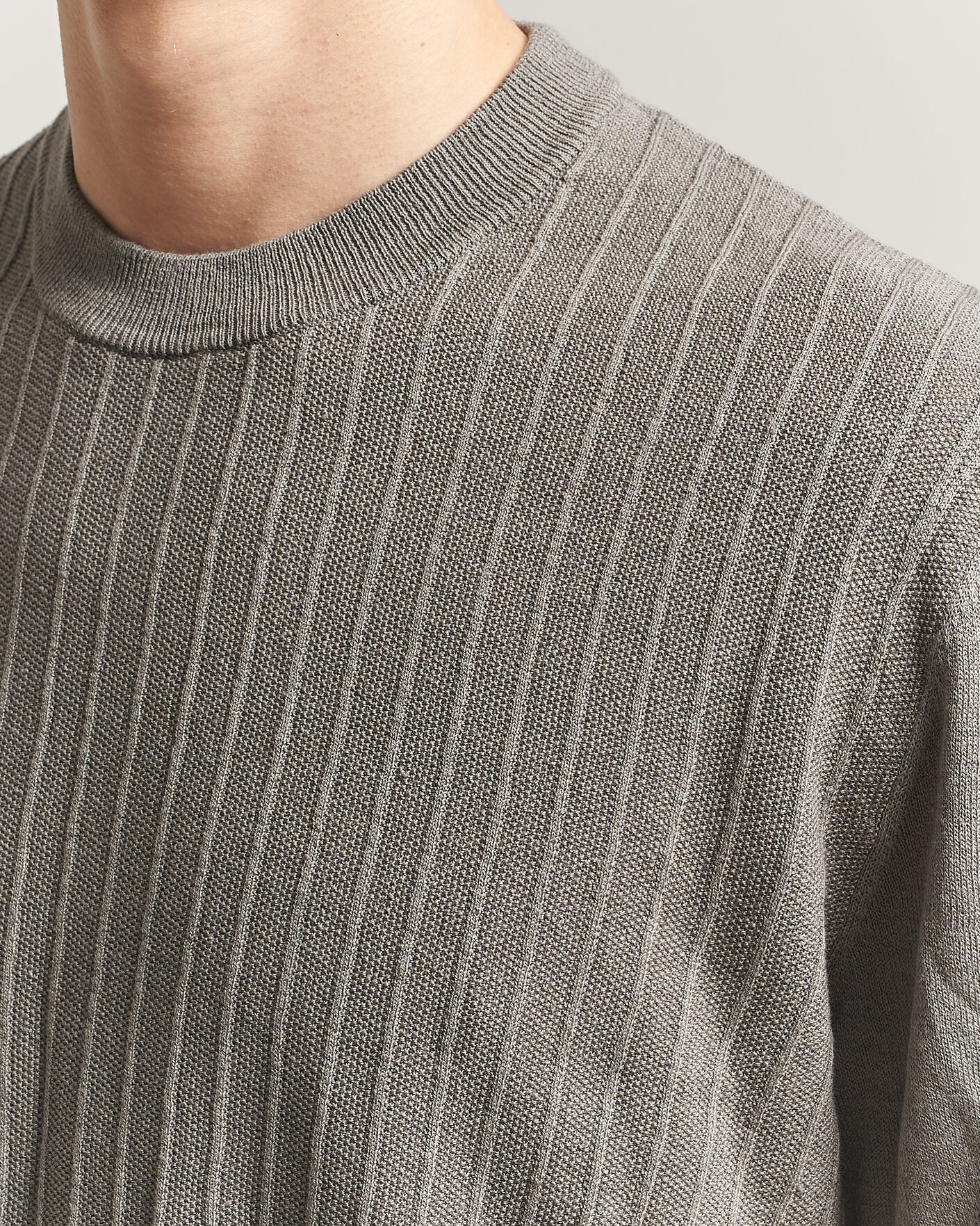 Heren | T-shirts | BOSS ORANGE | Kajordino Linen/Cotton Knitted T-Shirt Green