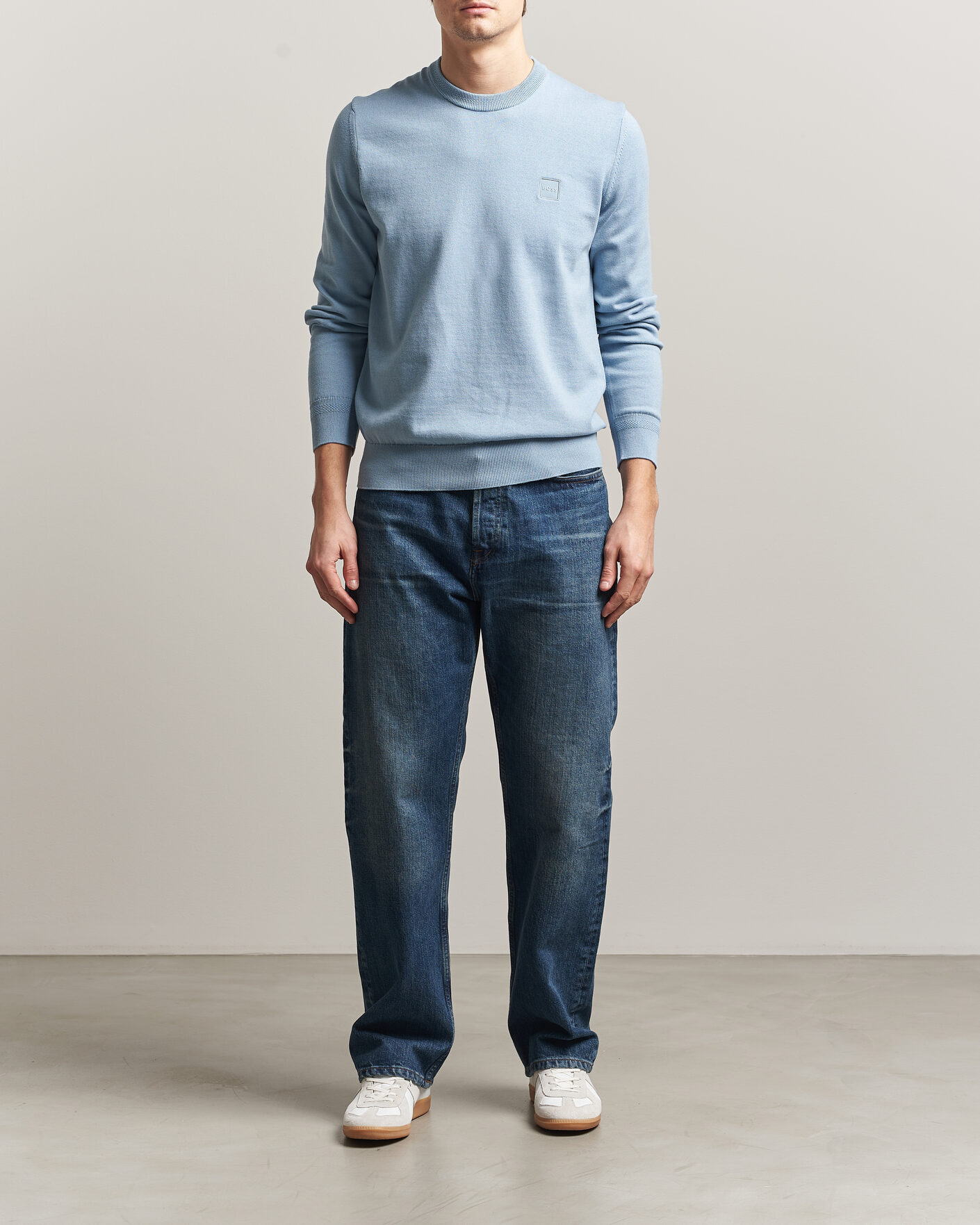 Heren | Truien | BOSS ORANGE | Kanovano Knitted Sweater Light Blue
