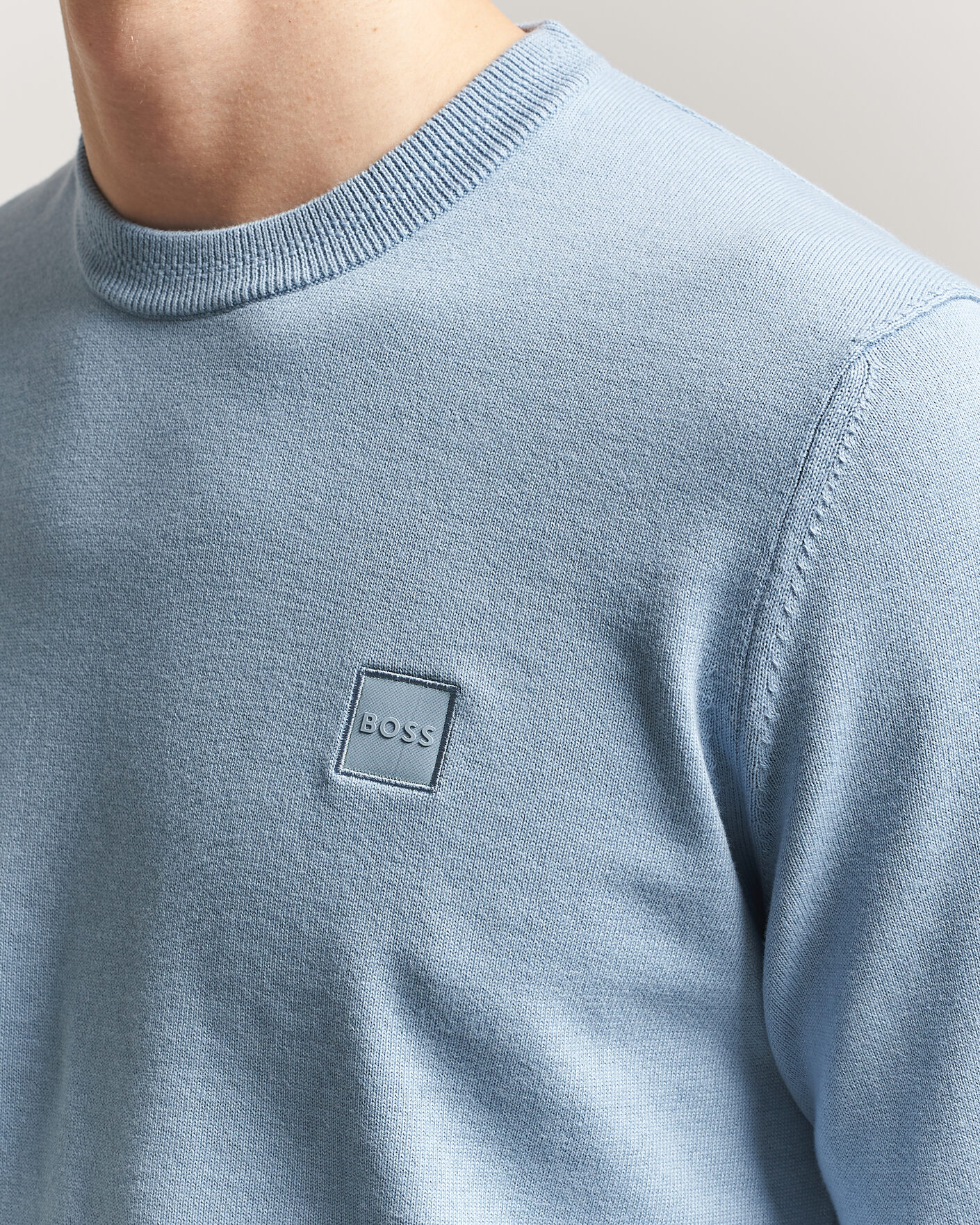 Heren | Truien | BOSS ORANGE | Kanovano Knitted Sweater Light Blue