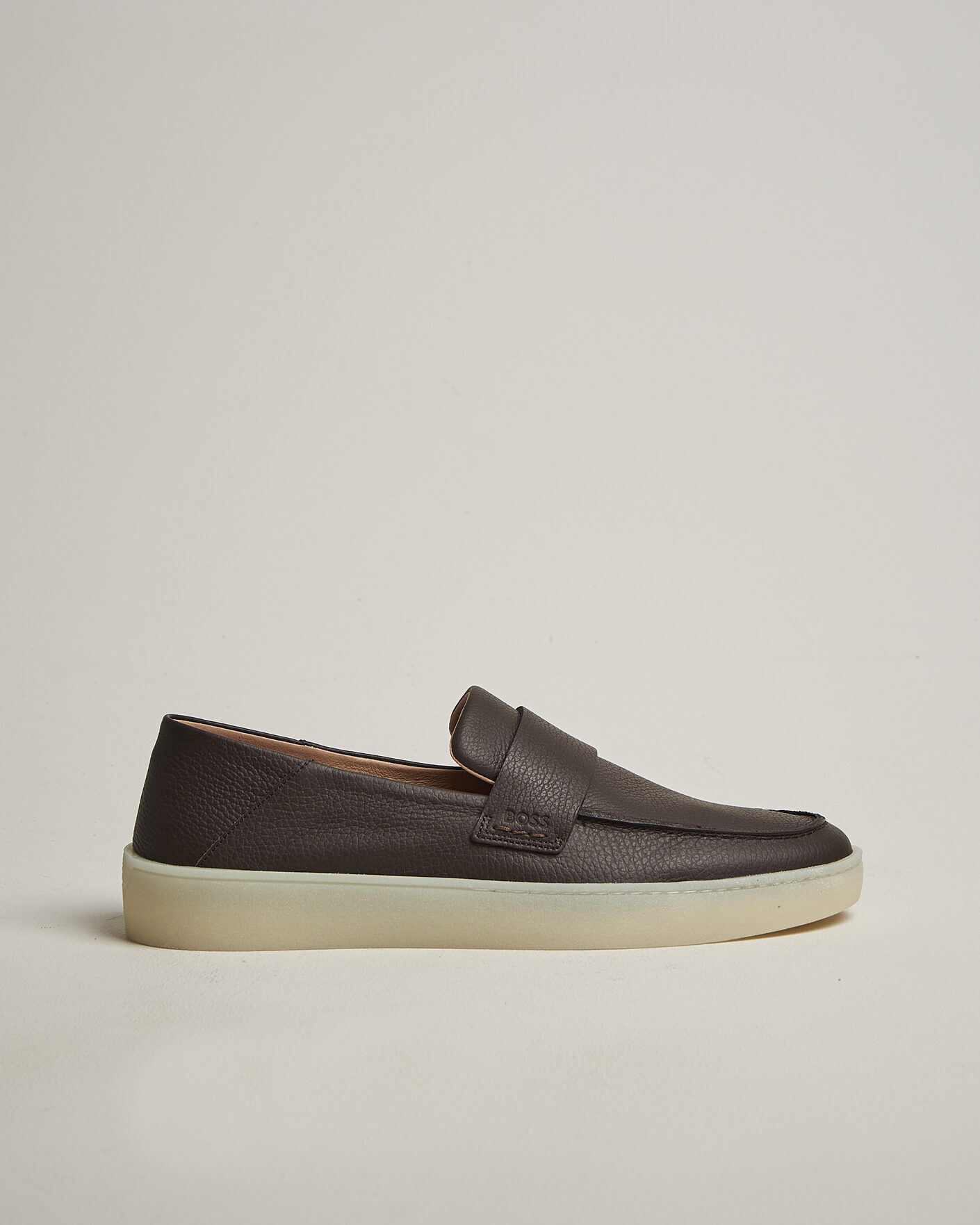 Heren | Instappers | BOSS BLACK | Randal Leather Loafer Dark Brown