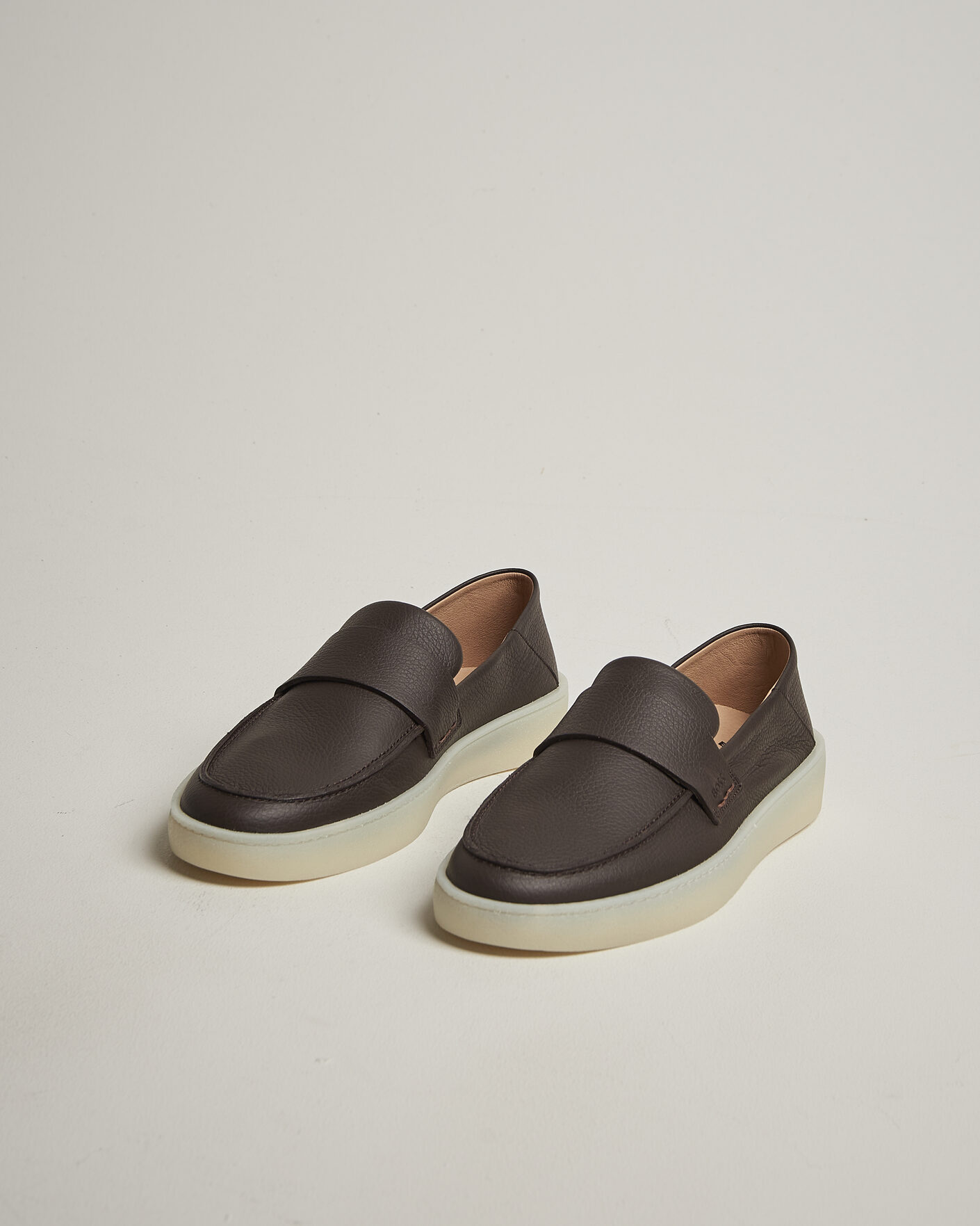 Heren | Instappers | BOSS BLACK | Randal Leather Loafer Dark Brown