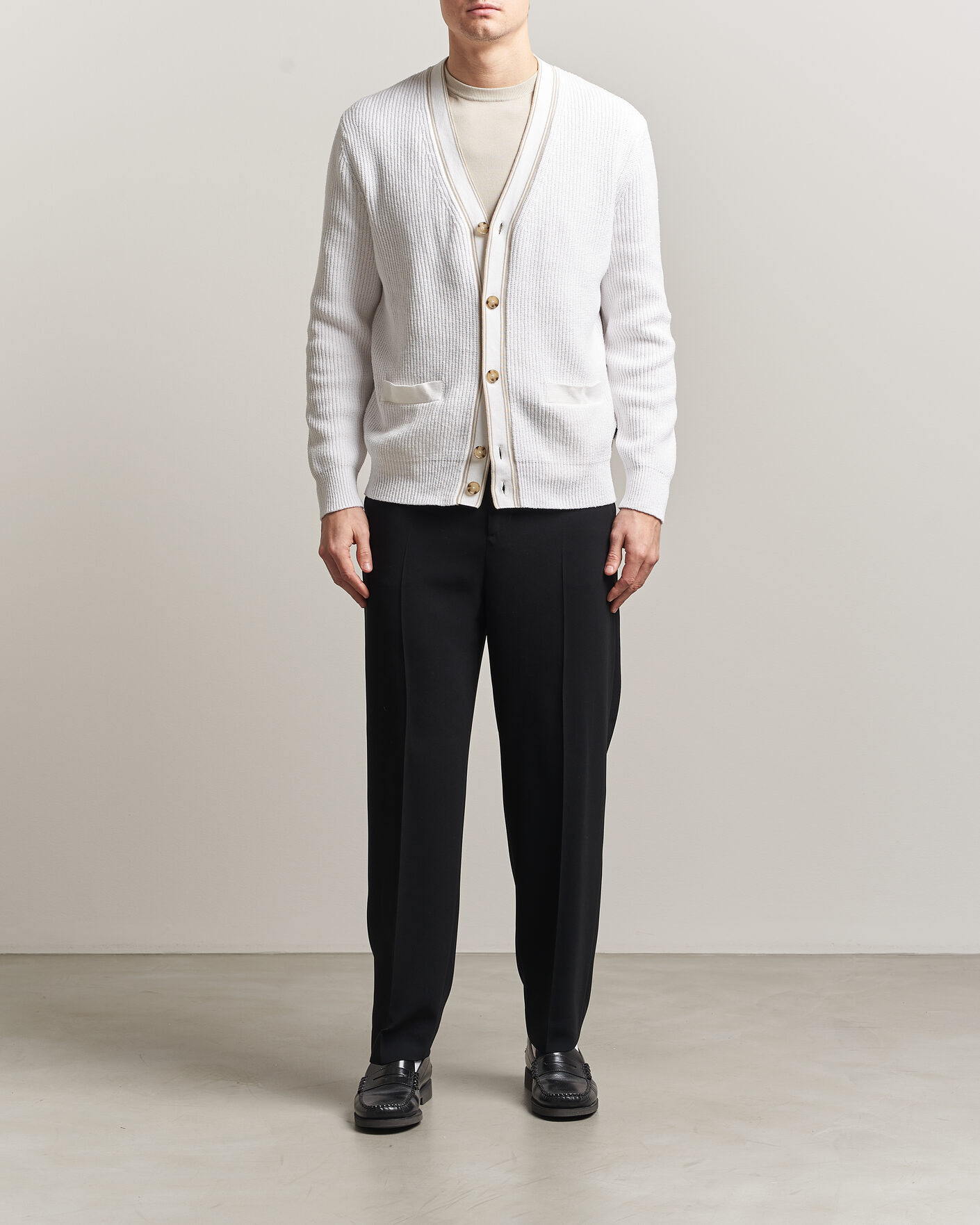 Heren | Truien | BOSS BLACK | Napoli Knitted Cardigan White