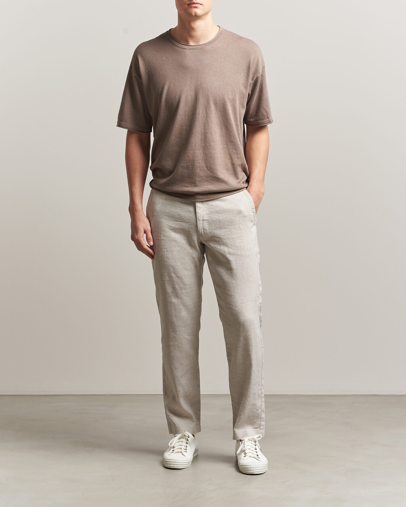 Heren | Broeken | BOSS ORANGE | Sanderson Linen Pants Open Grey