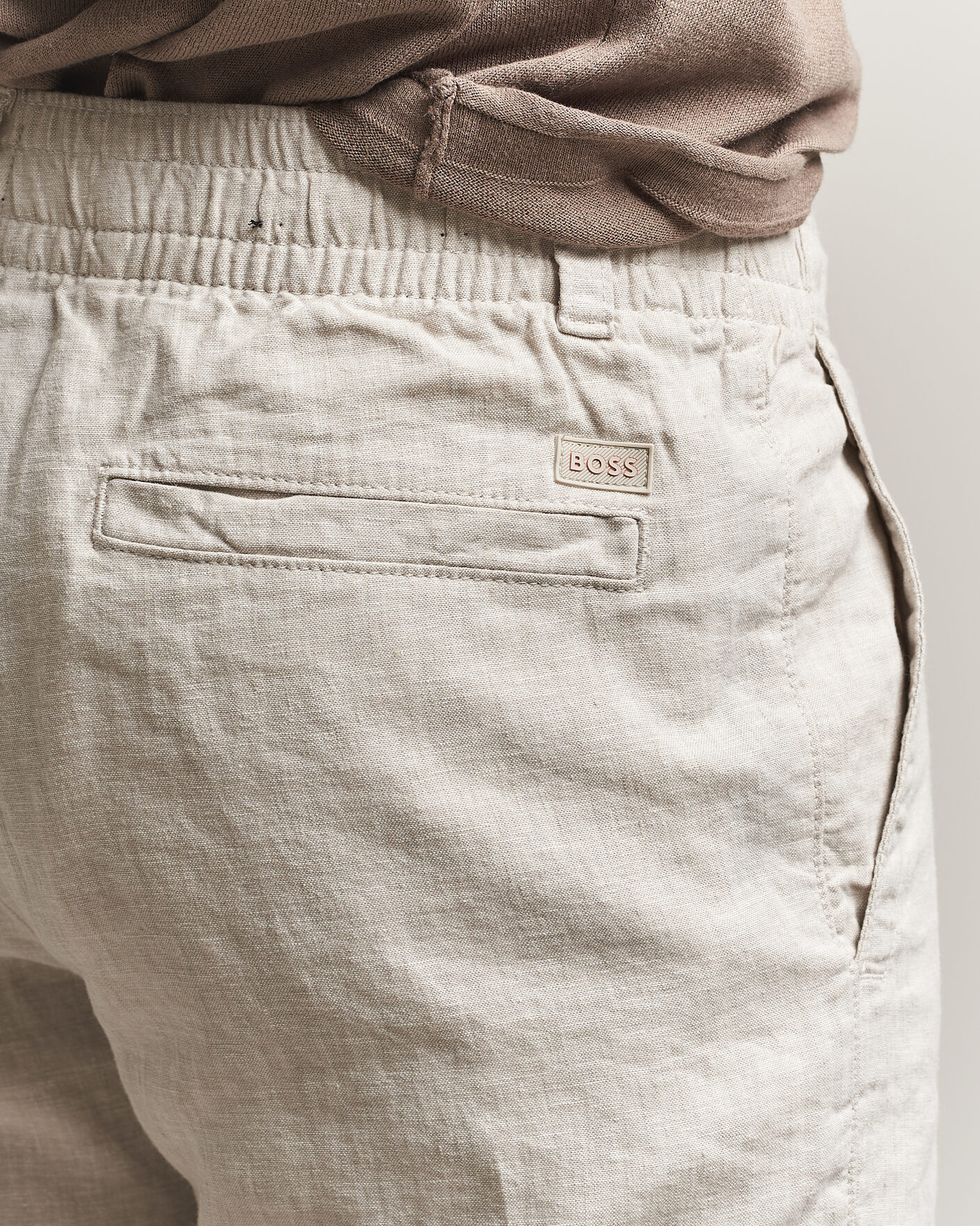 Heren | Broeken | BOSS ORANGE | Sanderson Linen Pants Open Grey