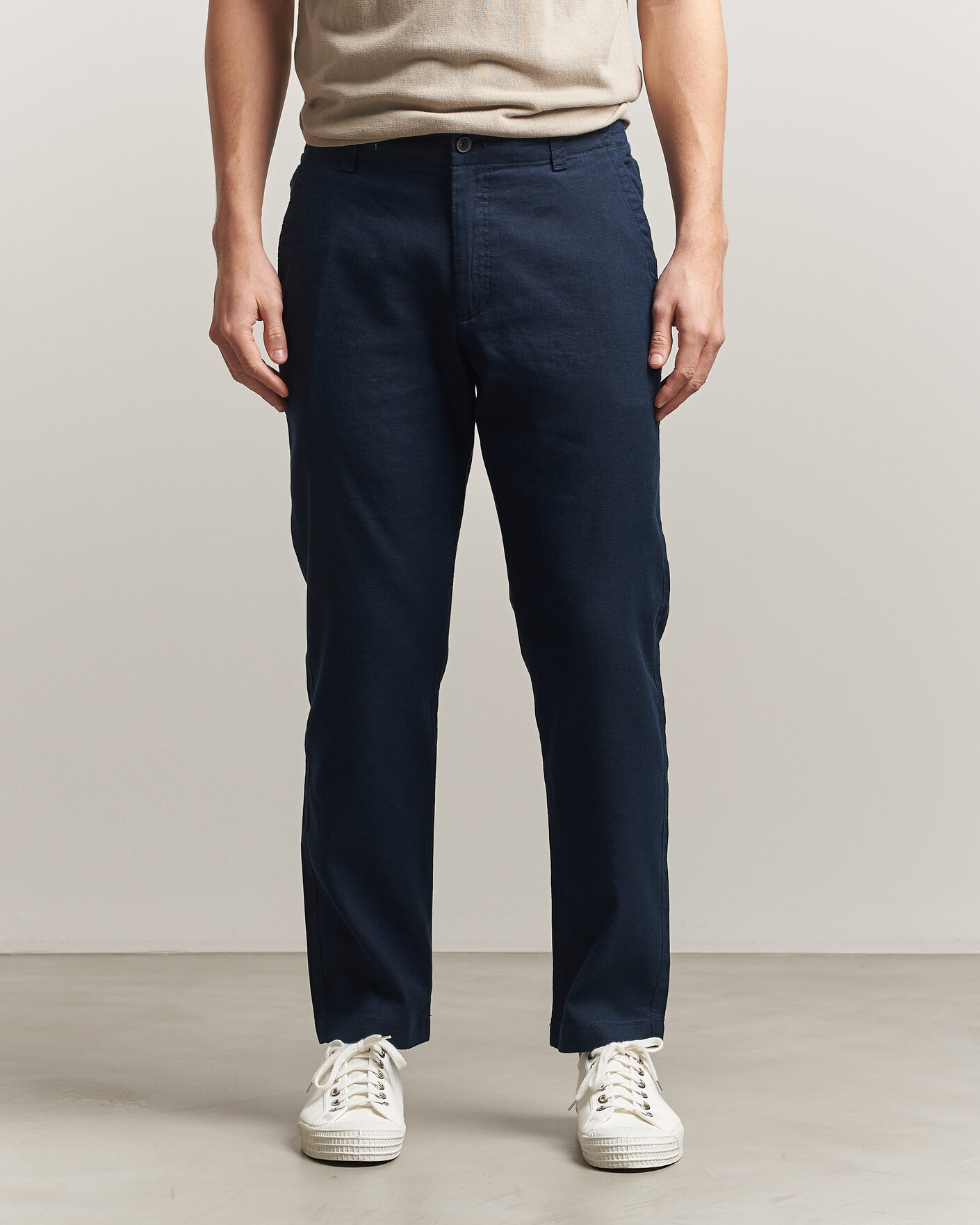 Heren | Broeken | BOSS ORANGE | Sanderson Linen Pants Dark Blue