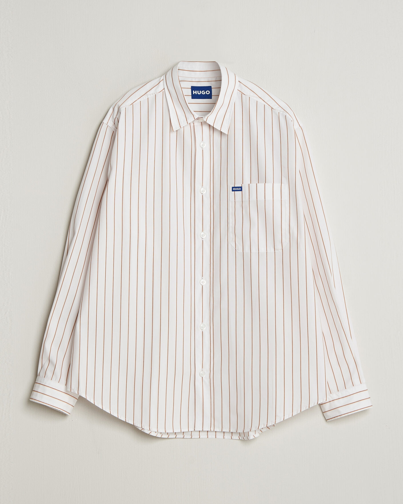 Homme | Chemises | HUGO | Ebalto Striped Cotton Shirt Light Orange