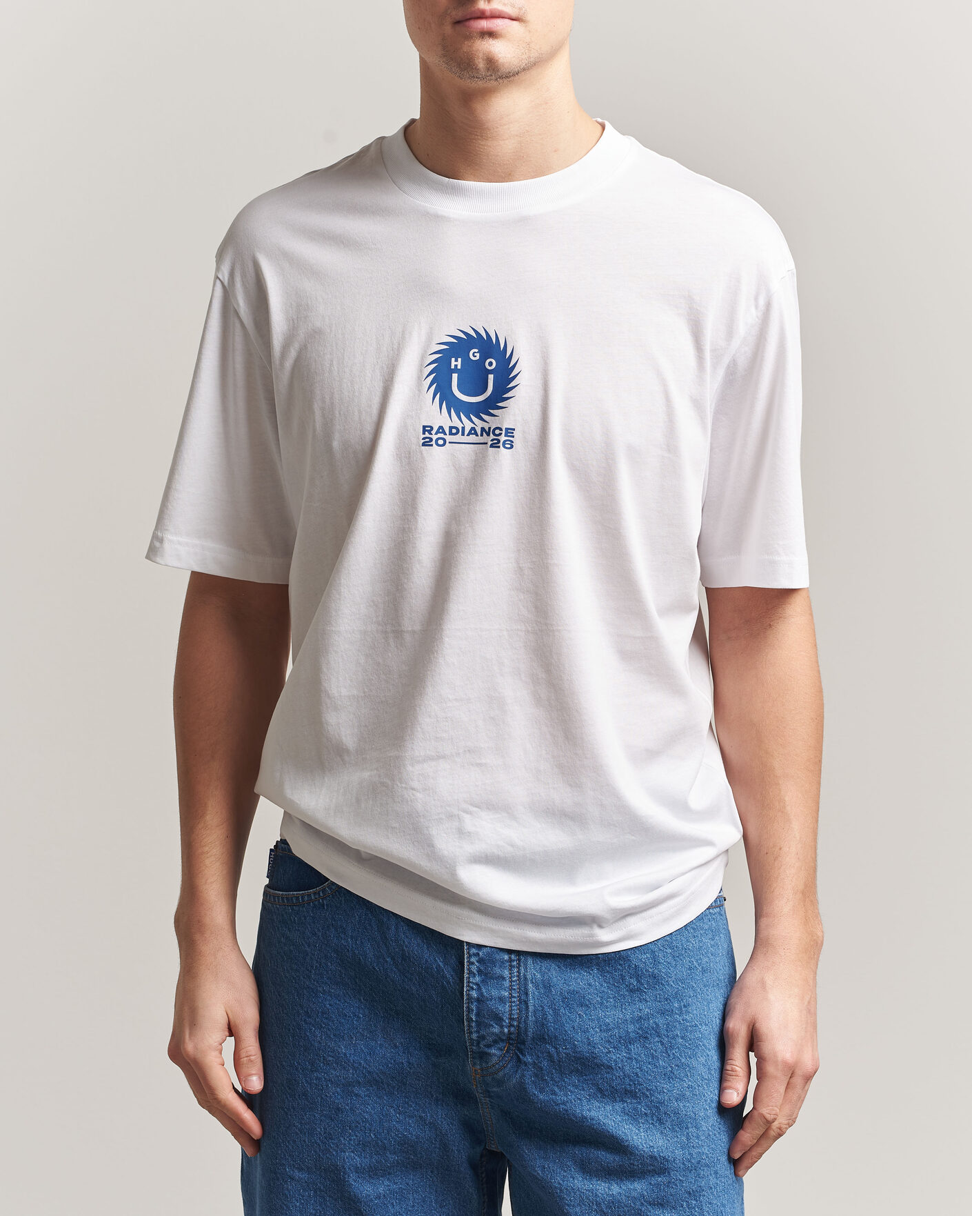 Heren | T-shirts | HUGO | Nunarix Printed Crew Neck T-Shirt White