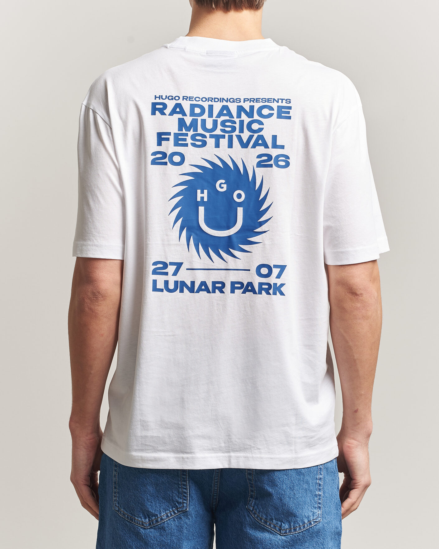 Heren | T-shirts | HUGO | Nunarix Printed Crew Neck T-Shirt White