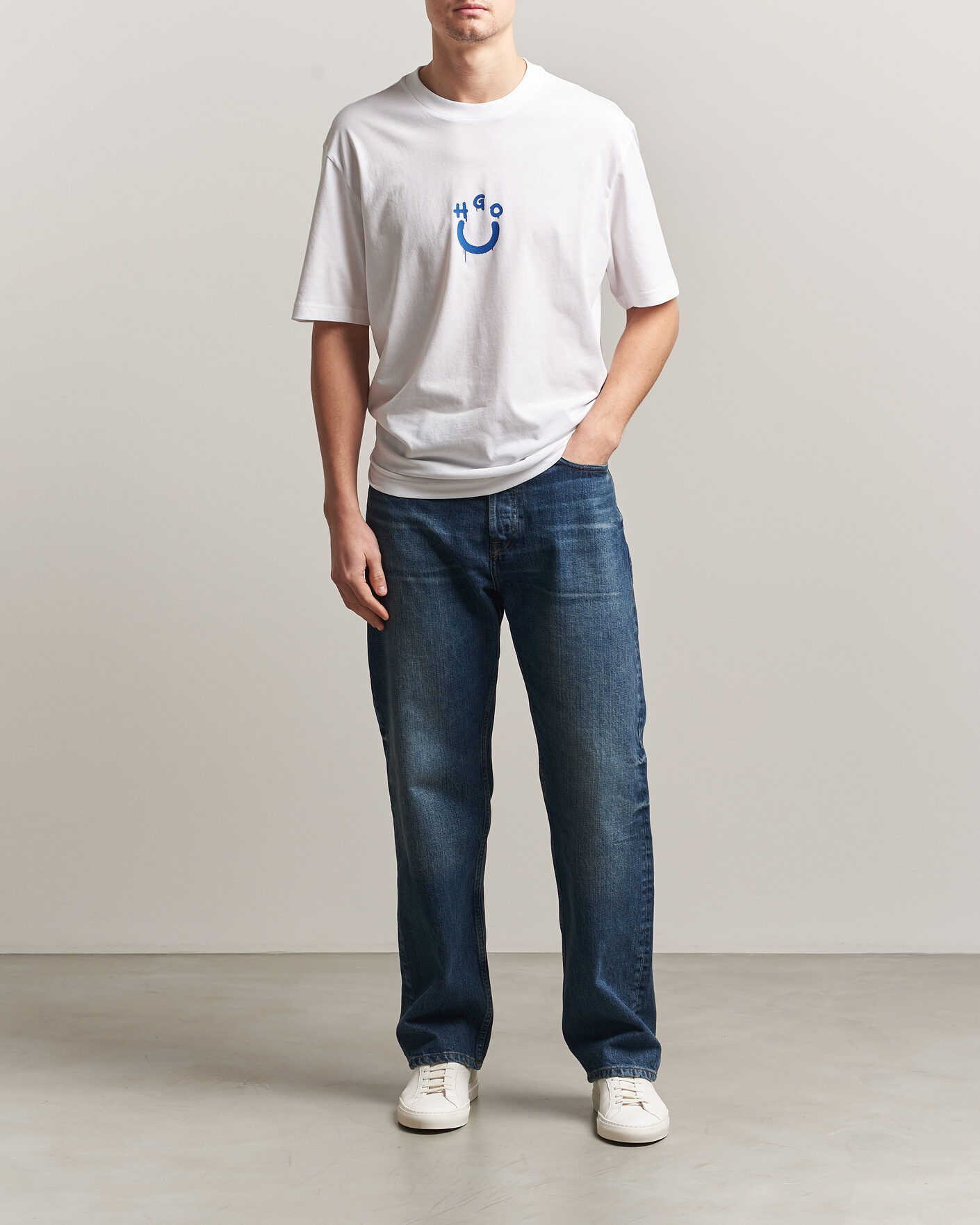 Heren | T-shirts | HUGO | Norizom Printed Crew Neck T-Shirt White