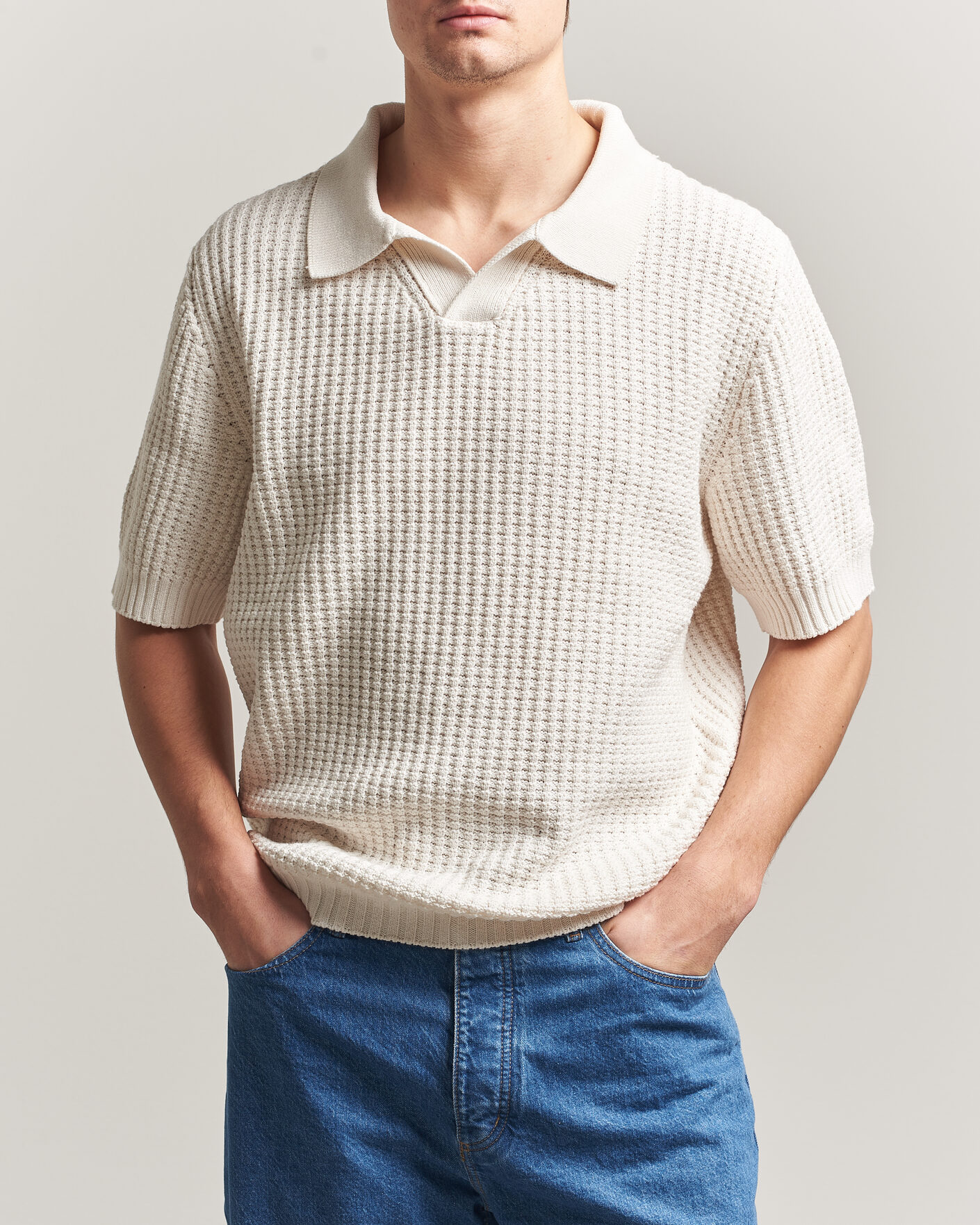 Heren | Polo's | HUGO | Spero Knitted Polo Open White