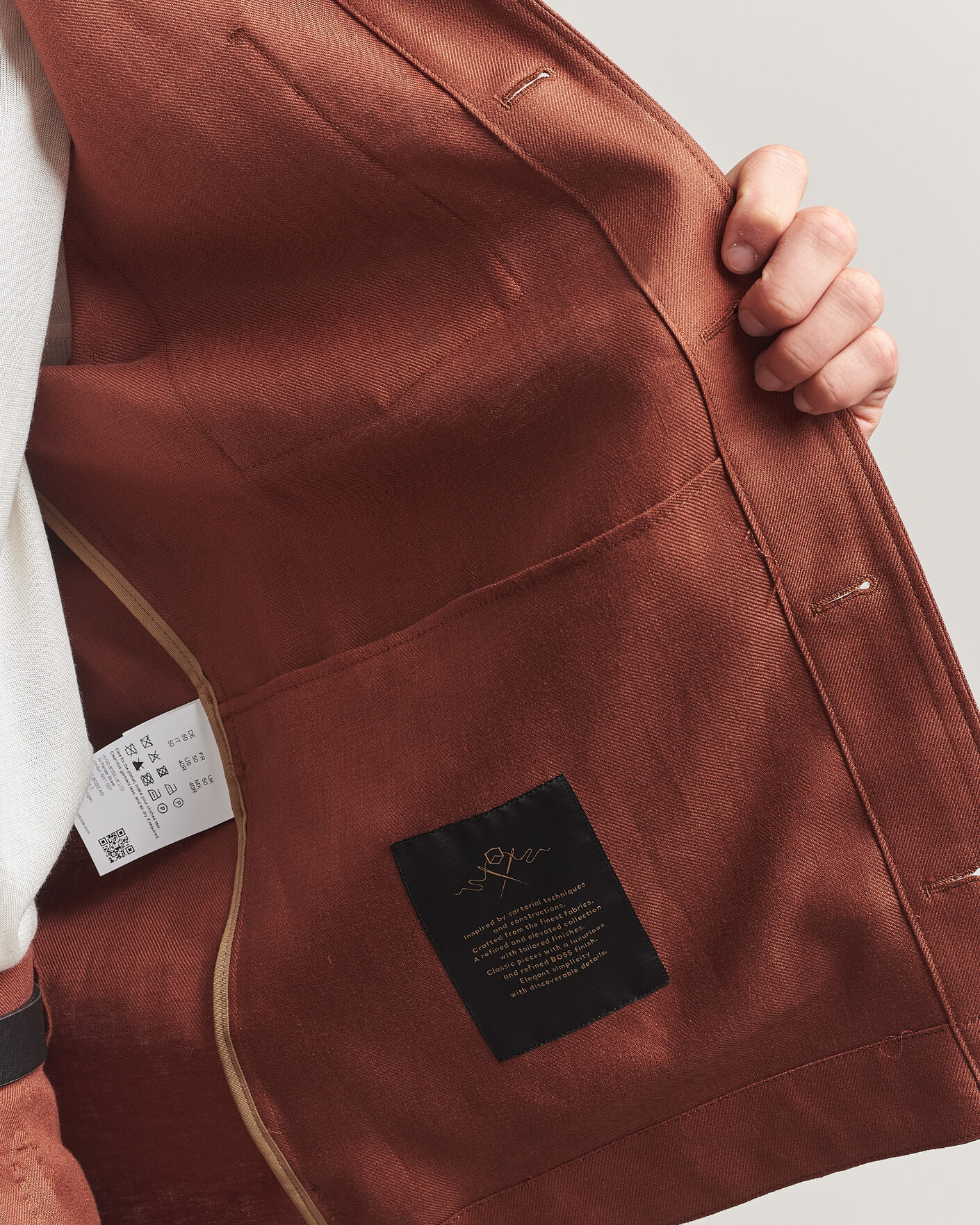 Homme | Chemises | BOSS CAMEL | Corvin Linen Overshirt Medium Brown