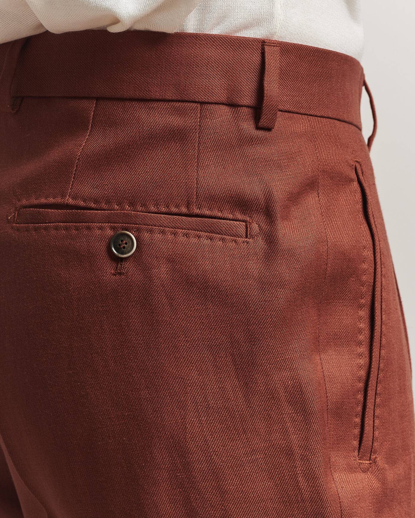 Heren | Broeken | BOSS CAMEL | Peet Linen Pleated Trousers Rust