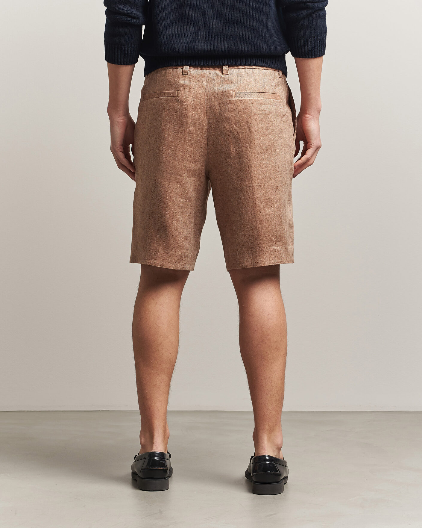 Heren | Korte broek | BOSS CAMEL | Peet Linen Drawstring Shorts Medium Beige
