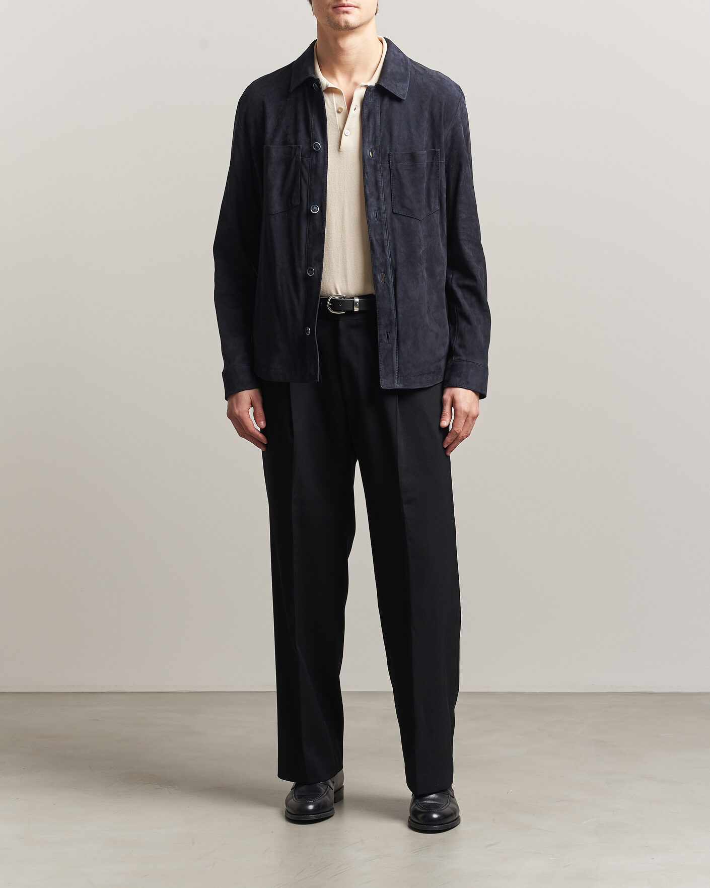 Heren | Jassen | BOSS CAMEL | Mando Suede Jacket Dark Blue